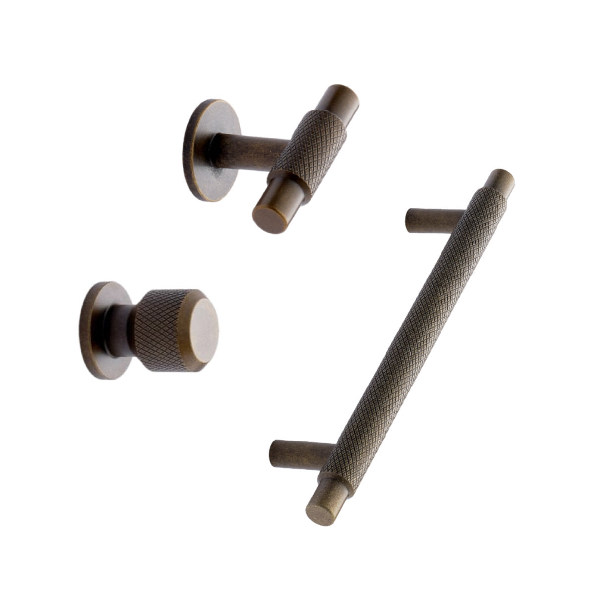 Vintage Knurled Antique Bronze Cabinet Knobs & Drawer Pulls - Handles for Kitchen Cabinets, Dressers, Furniture Hardware (Set of 10) - Perfect for Home Renovation & DIY Projects