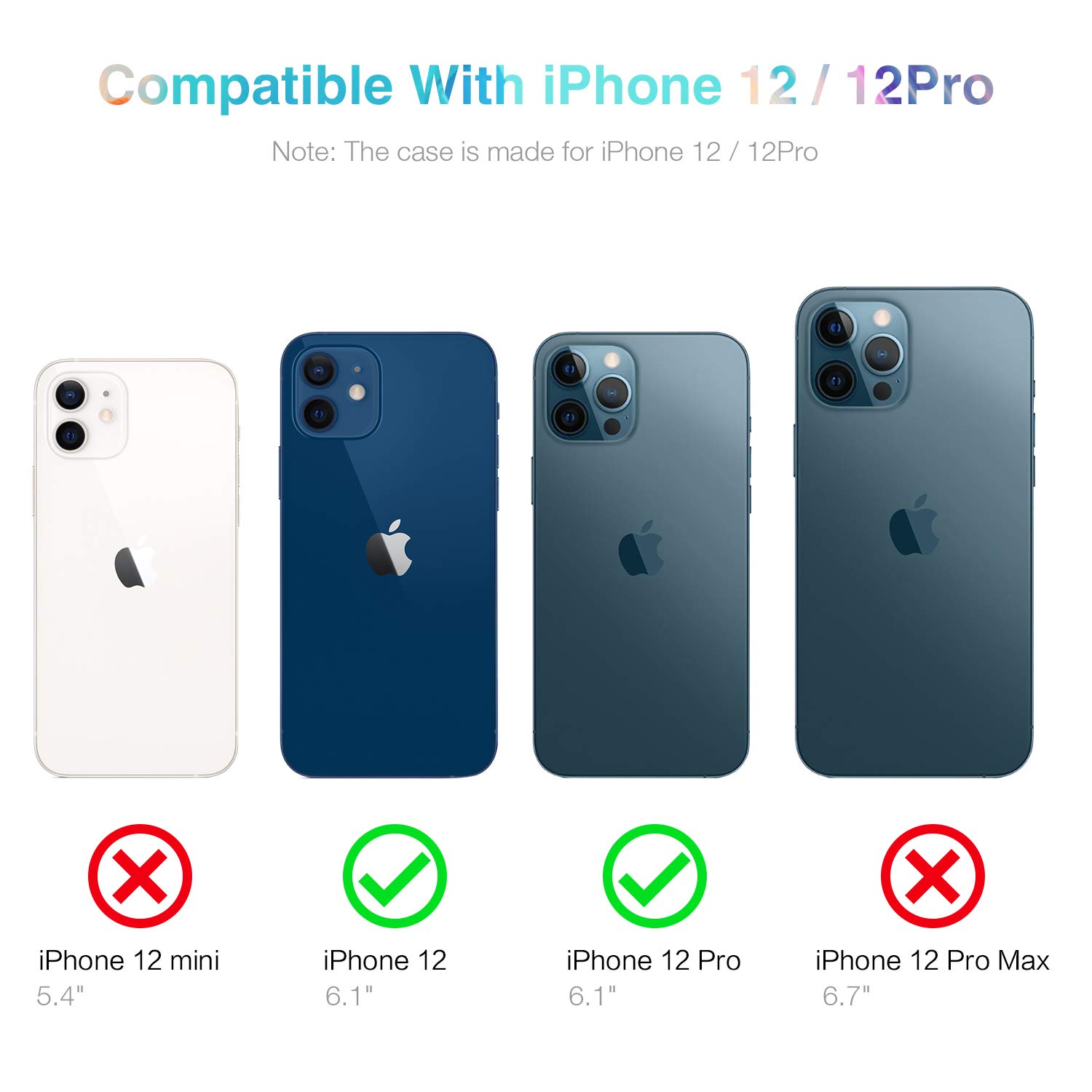 iPhone 12 Pro Case (6.1 Inch) - Military Grade Drop Tested, Shockproof Translucent Hard PC Back Cover | Perfect for Everyday Protection, Outdoor Activities & Travel