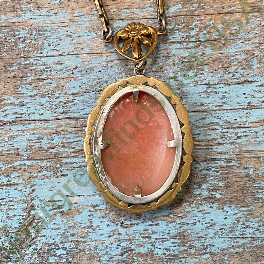 Vintage Gold Filled Carved Shell Cameo Necklace - Antique Jewelry for Women, Elegant Pendant Gift for Mother's Day, Anniversary & Special Occasions