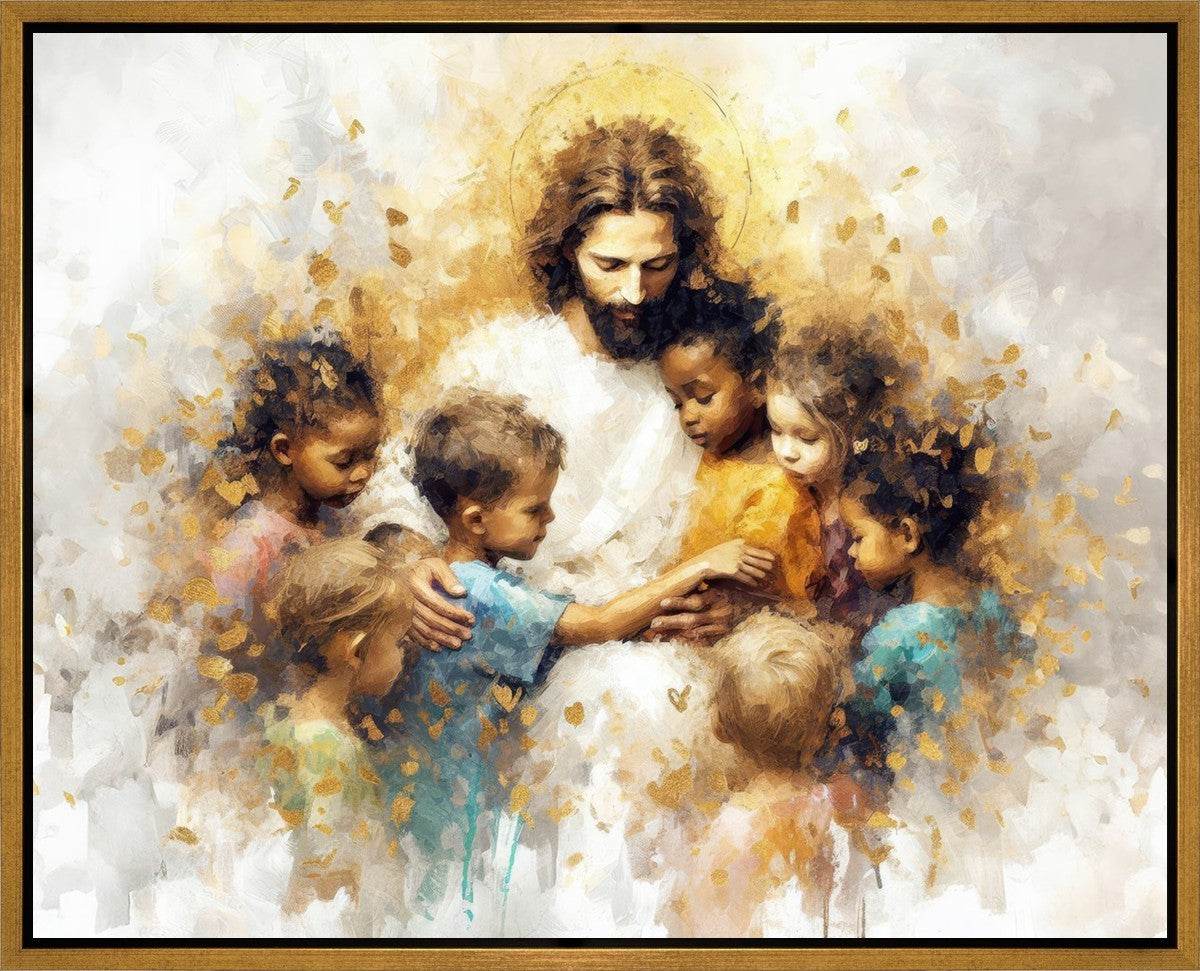 Become Like Little Children Gallery Wrap Canvas Art - Inspirational Christian Wall Decor for Home, Church & Nursery - Perfect for Living Room, Bedroom & Sunday School Decorations