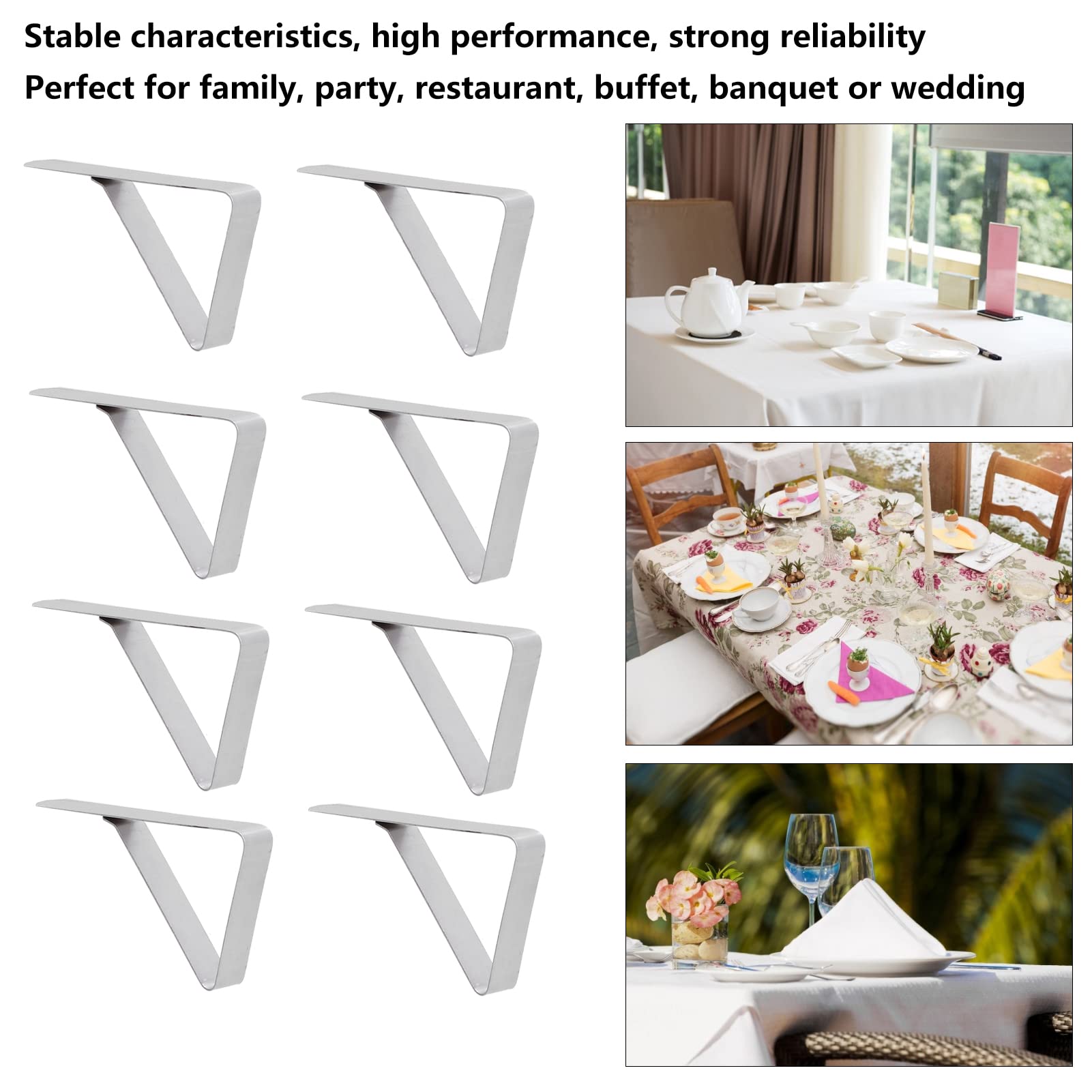 Yosoo 12Pcs Stainless Steel Tablecloth Clips - Flexible Table Cover Clamps for Picnics, Weddings, Graduation Parties - Perfect for Outdoor Events & Home Decor