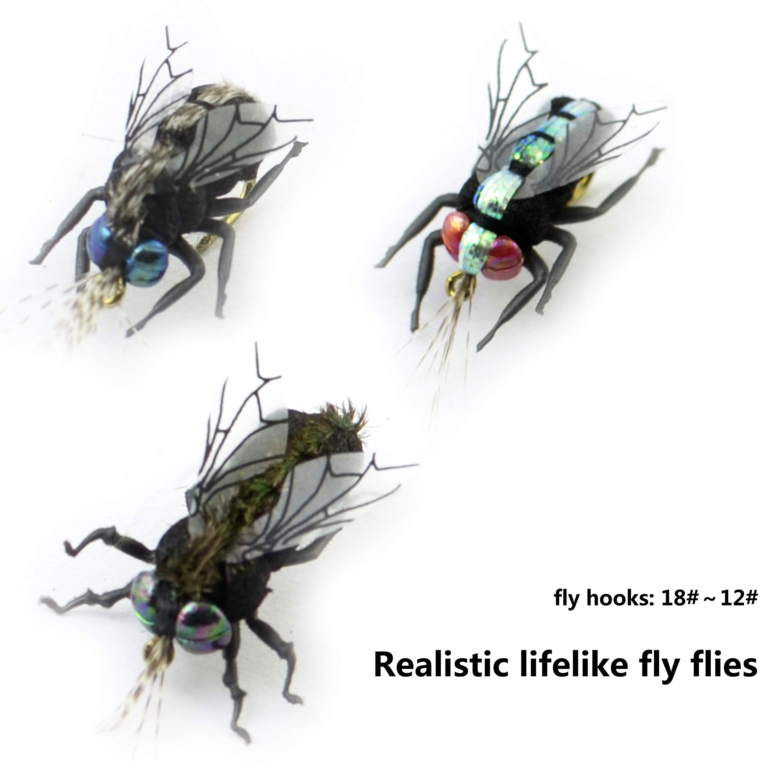 Premium Fly Fishing Flies Kit with Fly Box - Assorted Nymphs, Dry Flies, Wet Flies & Streamers - Realistic Hand-Tied Flies for Trout, Bass & Salmon - Perfect for Freshwater & Saltwater Fishing Adventures