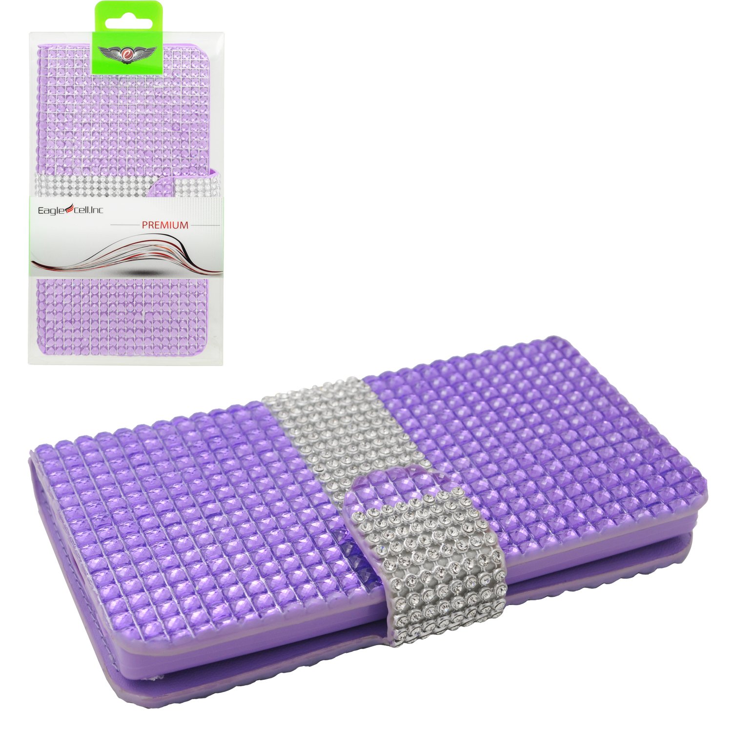 Sharp Aquos Crystal Leather Pouch Case - Purple for Eagle Cell Phones | Protective Cover for Daily Use