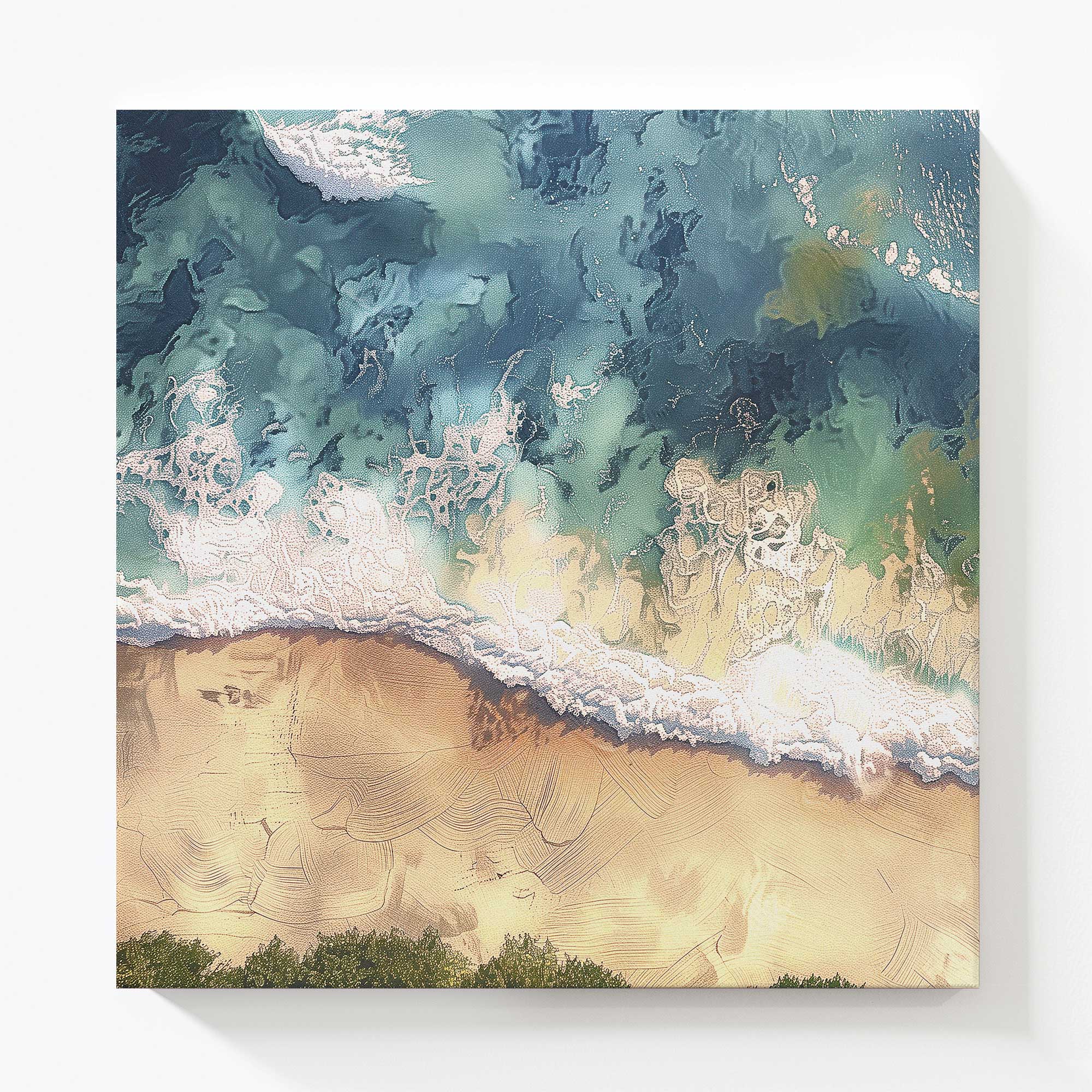 Stunning Aerial Shoreline Large Canvas Print - Coastal Wall Art for Living Room, Bedroom & Office Decor