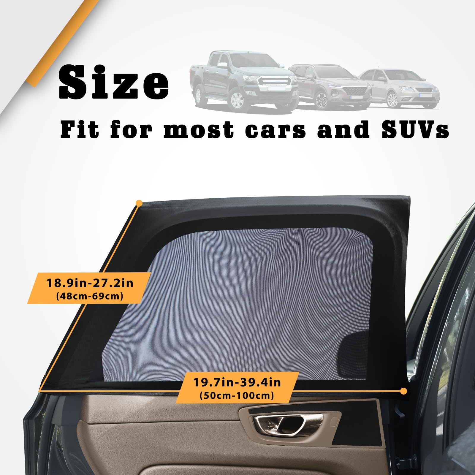 2 Pack Universal Car Window Shades - Mesh Sun Shades for Side Windows, Baby & Child Protection, Fits Most Cars & SUVs | Perfect for Road Trips, Daily Commutes & Summer Travel