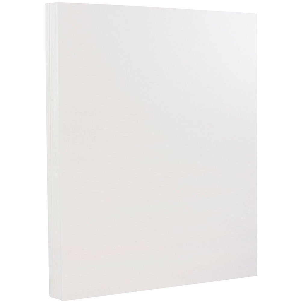 JAM PAPER 130lb Heavy Weight Cardstock - 8.5 x 11 Coverstock Paper - 352 GSM Bright White Wove Strathmore - 25 Sheets/Pack - Perfect for Scrapbooking, Invitations & Professional Printing