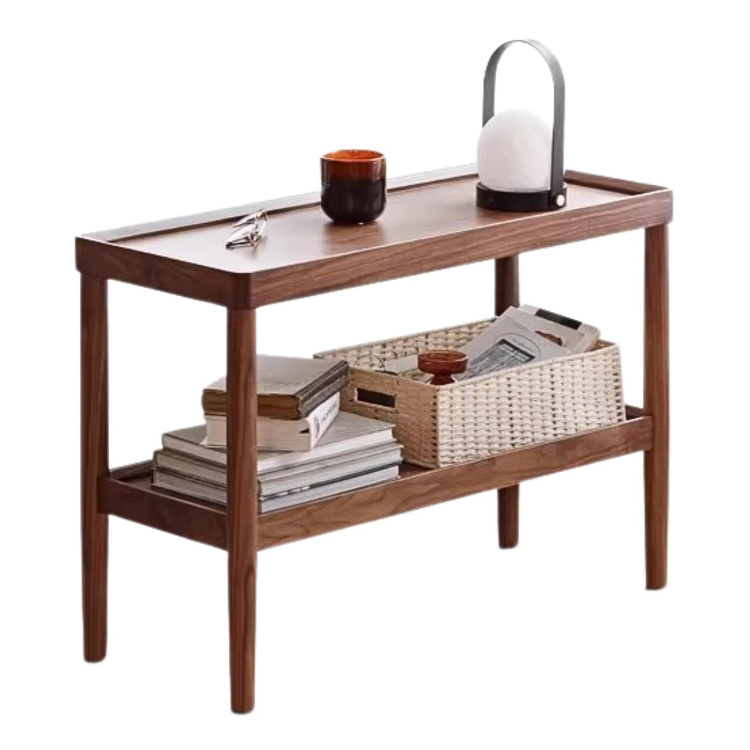 33.4x13.7x23.6 inch/ 85x35x60 cm/ Rich Dark Walnut color/ side table