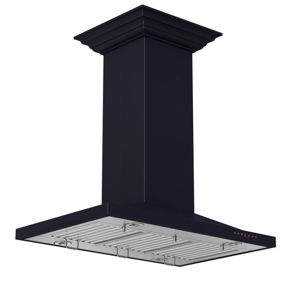 ZLINE Designer Series Oil Rubbed Bronze Island Mount Range Hood 8GL2Bi - Premium Kitchen Ventilation for Modern Homes | Perfect for Open Concept Kitchens & Cooking Areas