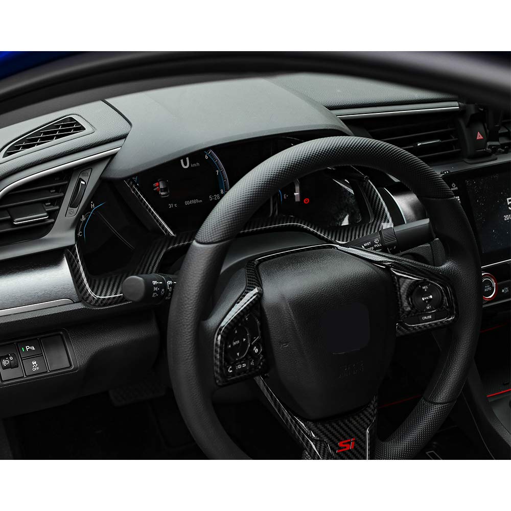 Premium Carbon Fiber Dashboard Trim Cover for 2016-2021 Honda Civic 10th Gen - Interior Decorative Panel Accessory | Perfect for Car Customization & Interior Upgrade