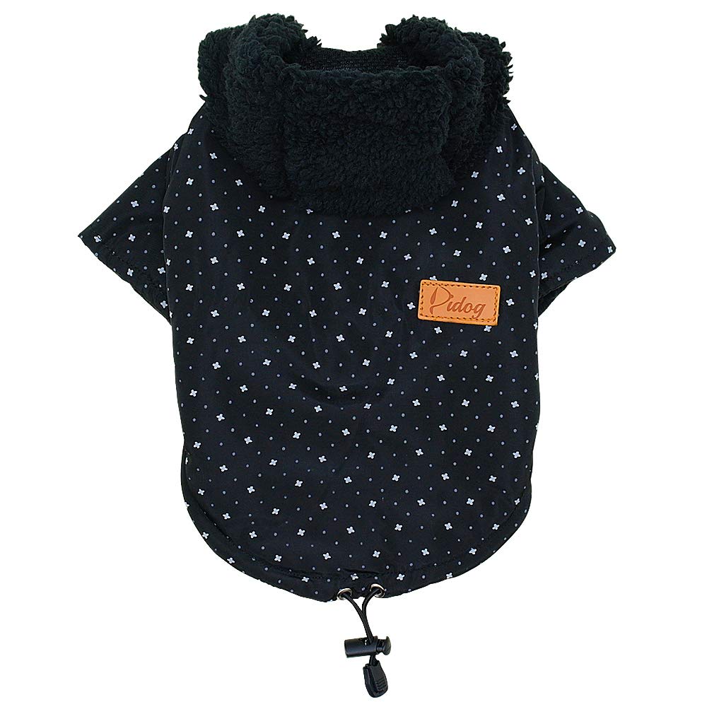 Tineer Pet Puppy Little Star Coat - Warm Winter Dog Sweater for Small Dogs & Cats (Size M, Black) - Perfect for Cold Weather Walks & Indoor Comfort