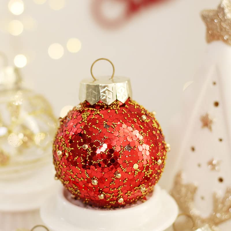 GARVEE 25 Pcs Shatterproof Christmas Ornament Balls - 2.4 Inch Clear PET Plastic Holiday Decorations for Xmas Tree, Wedding, Party (Red & Gold) - Perfect for Home, Office, and Festive Celebrations