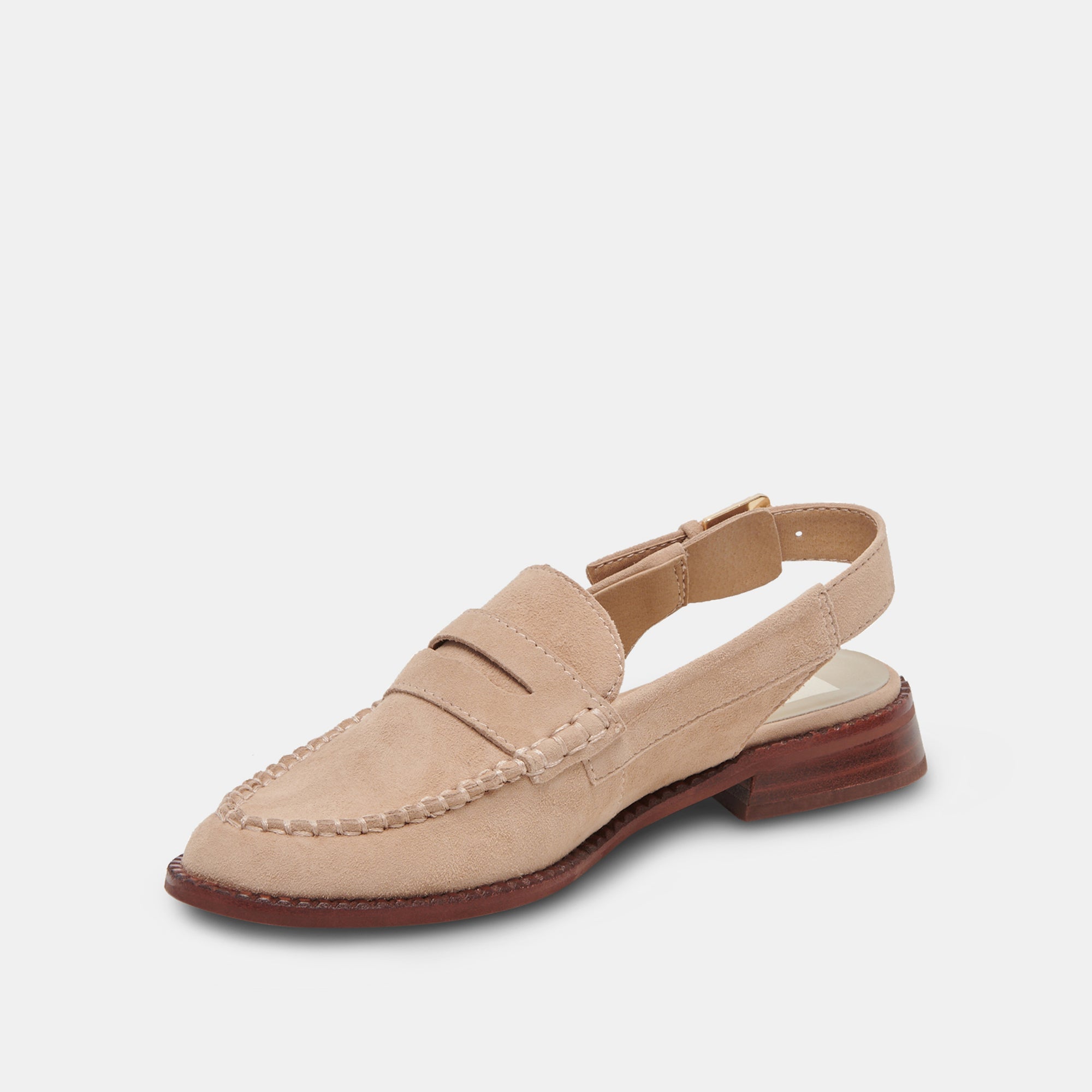 HARDI Women's Wide Loafers in Camel Suede - Comfortable Slip-On Shoes for Work, Office & Casual Outfits