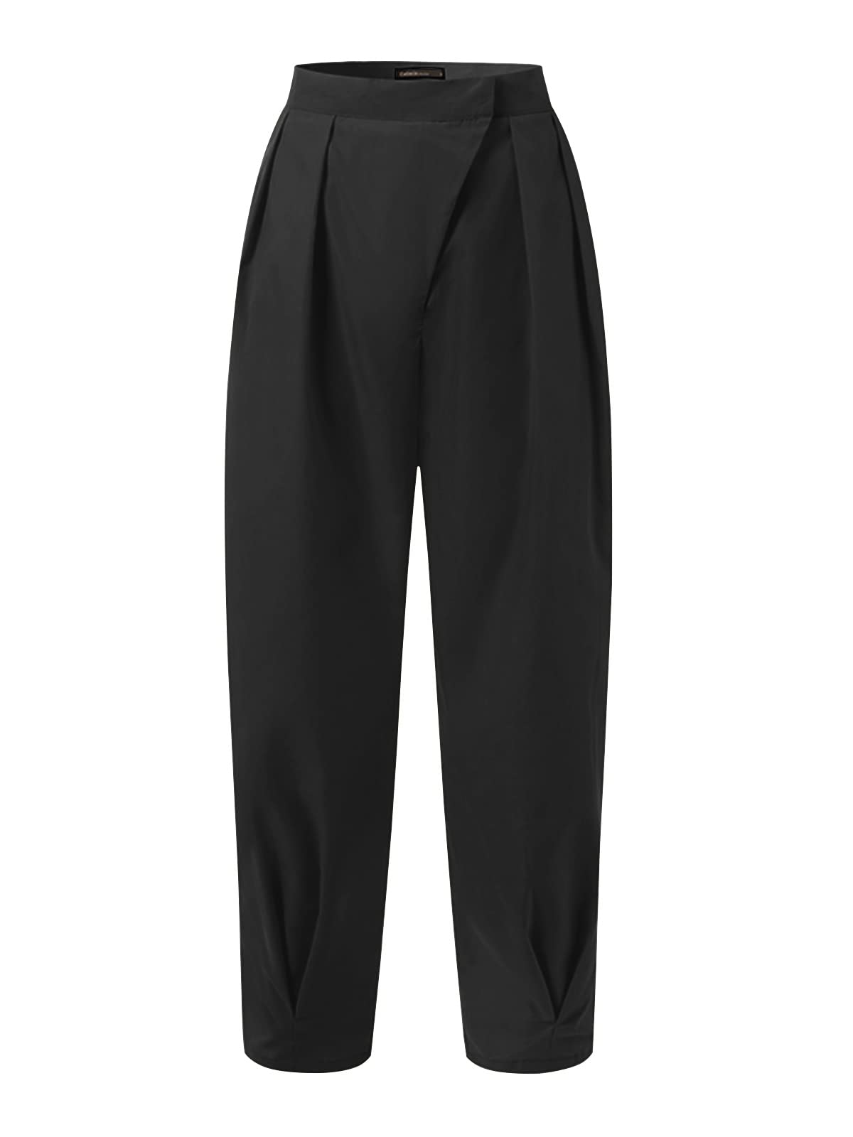 Celmia Women's High Waist Casual Work Pants - Office Pleated Elastic Waist Paper Bag Trousers with Pockets | Perfect for Business, Travel & Everyday Wear