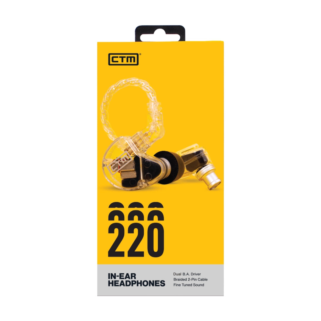 CTM CE220 Dual Driver In-Ear Monitor with Clear Sound - Perfect for Musicians, Audiophiles & Stage Performances