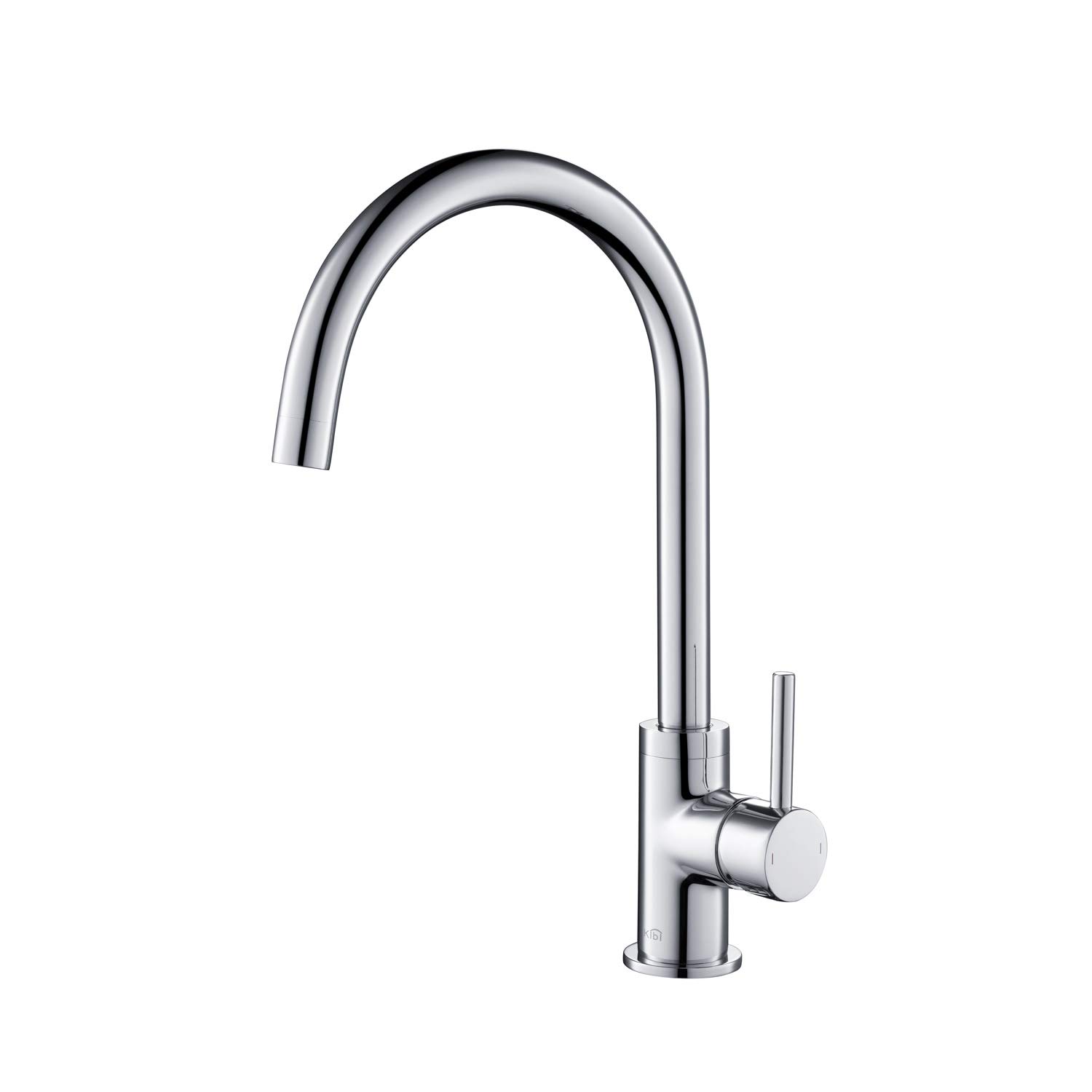 KIBI KKF2001 High Arc Single Hole Kitchen Faucet - 360° Swivel Spout, Chrome Finish, Rust & Corrosion Resistant | Perfect for Modern Kitchens, Bar Sinks & Small Spaces