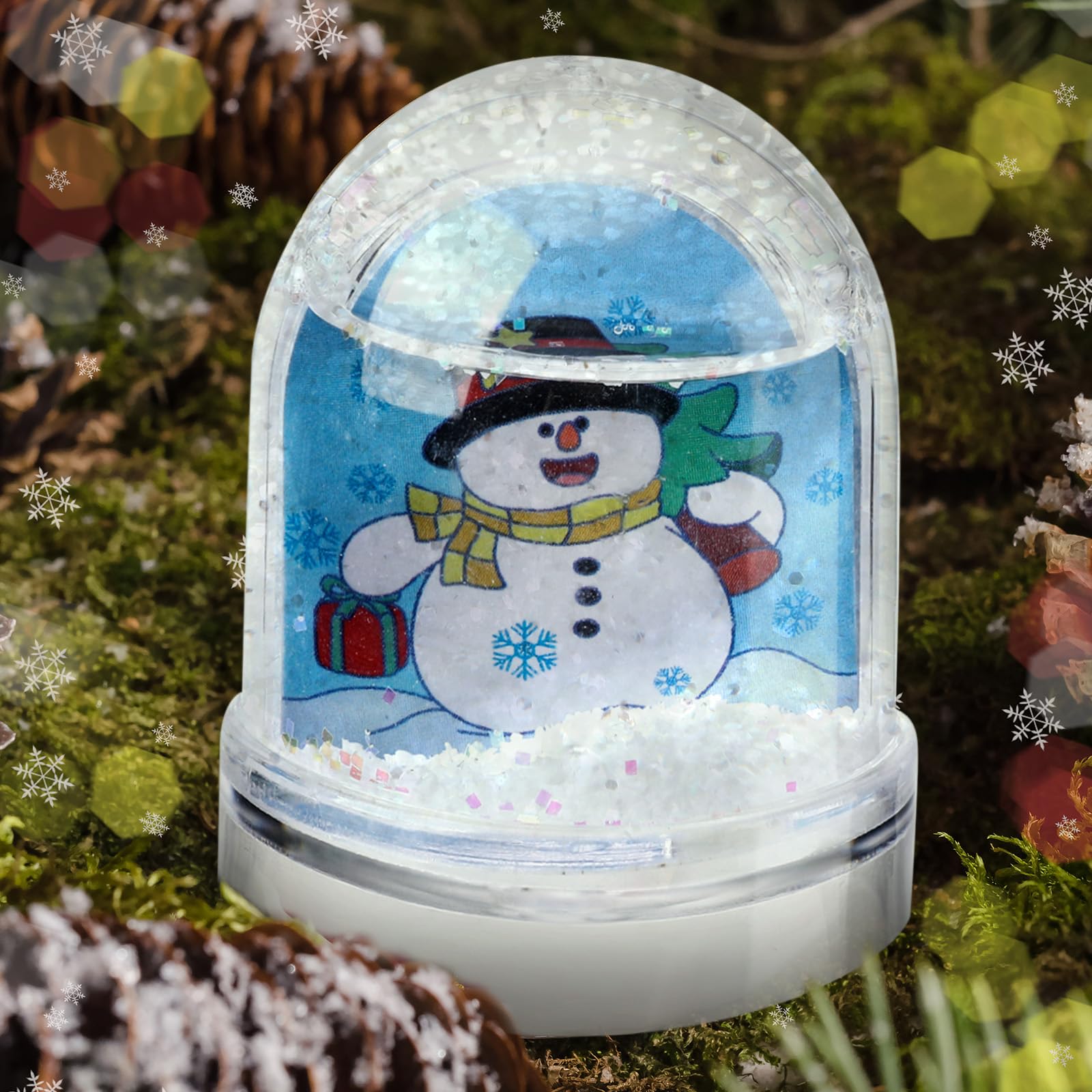 Poen 24 Set Christmas Snowman Snow Globe Kits for Kids Bulk - DIY Holiday Craft Kit, Create Your Own Snowman Snow Globe for Christmas Decorations, Arts & Crafts, Classroom Activities & Family Fun