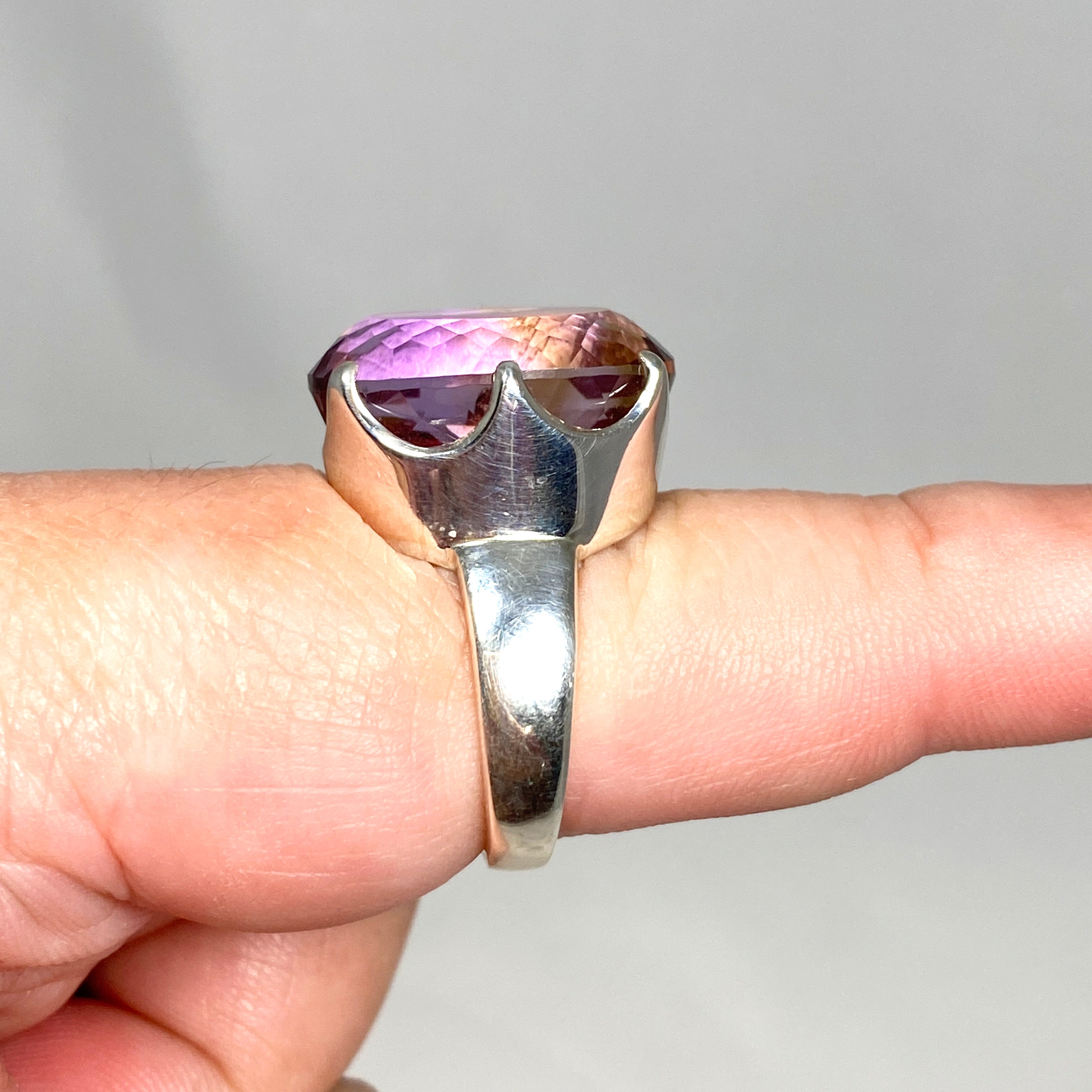 Ametrine Oval Faceted Ring - Size 8.5 - PRGJ487 - Elegant Jewelry for Women, Perfect for Weddings, Parties & Special Occasions