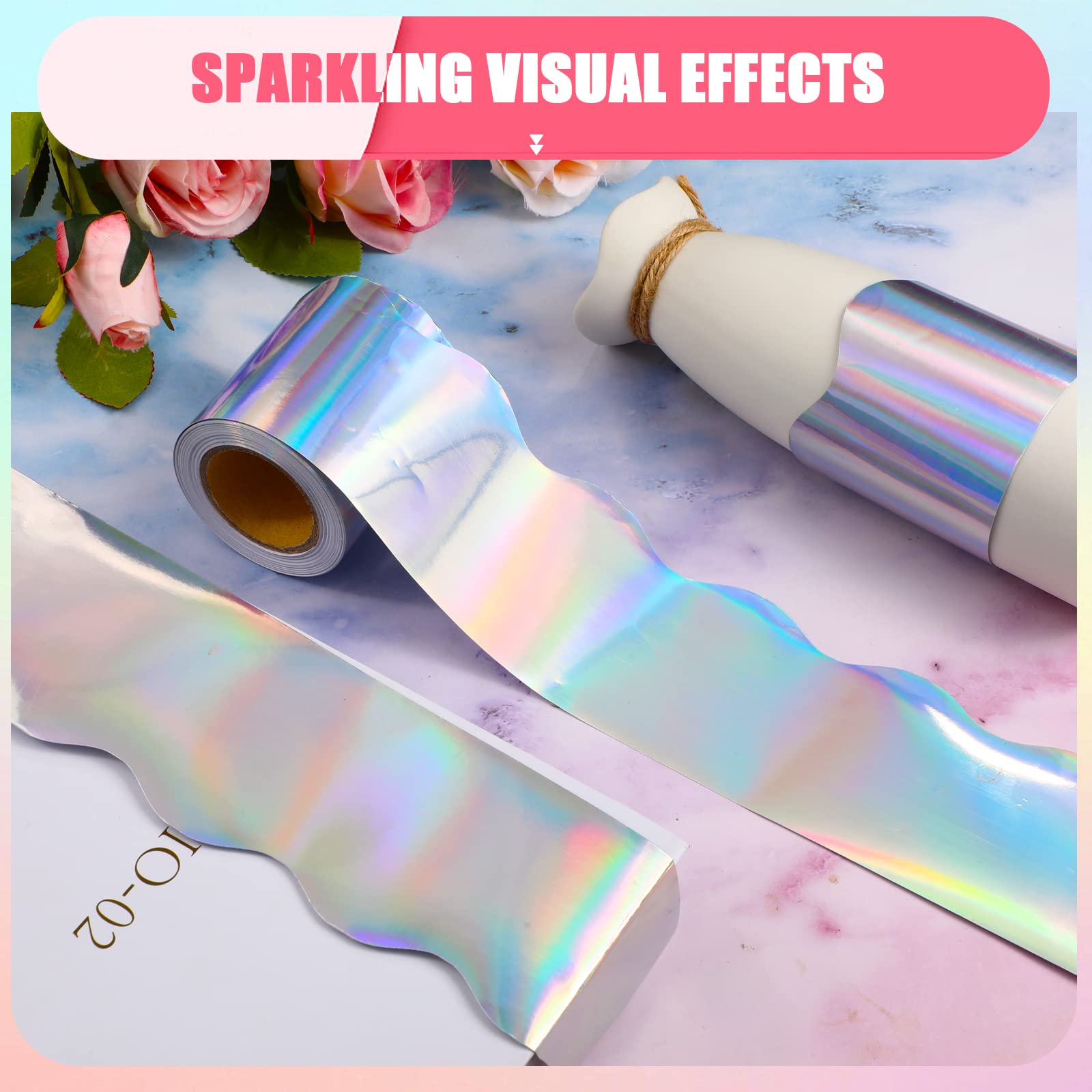 99 Feet Iridescent Bulletin Board Borders - Holographic Scalloped Rolled Border Trim for Classroom, Birthday & Wedding Decor (3 Rolls) - Perfect for Back to School, Party Supplies & Wall Decorations