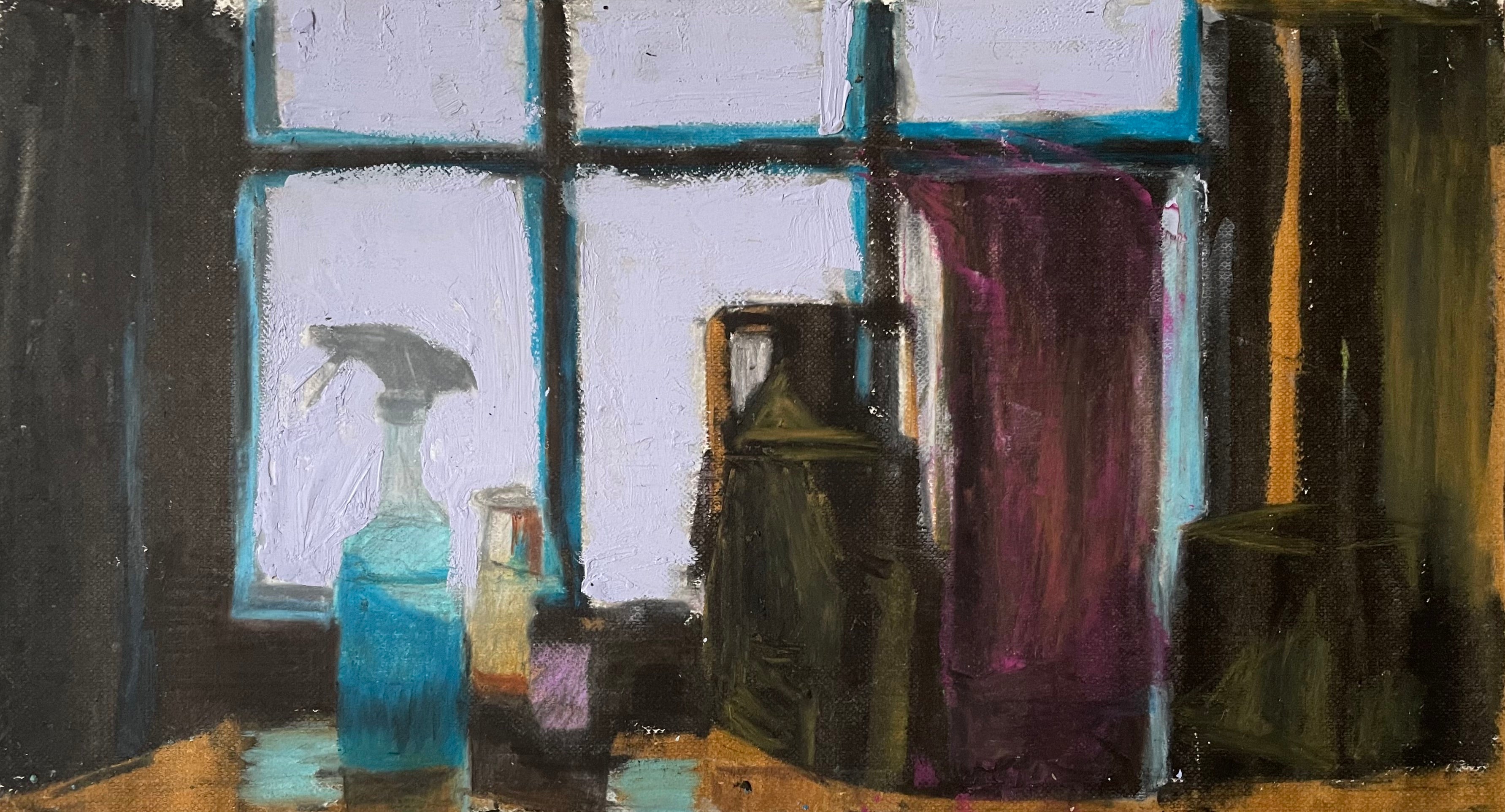 Maria Lindenfeldar: Still Life (Windex Blue) - Premium Art Print for Home & Office Decor | Wall Art for Living Room, Bedroom, or Gallery Display