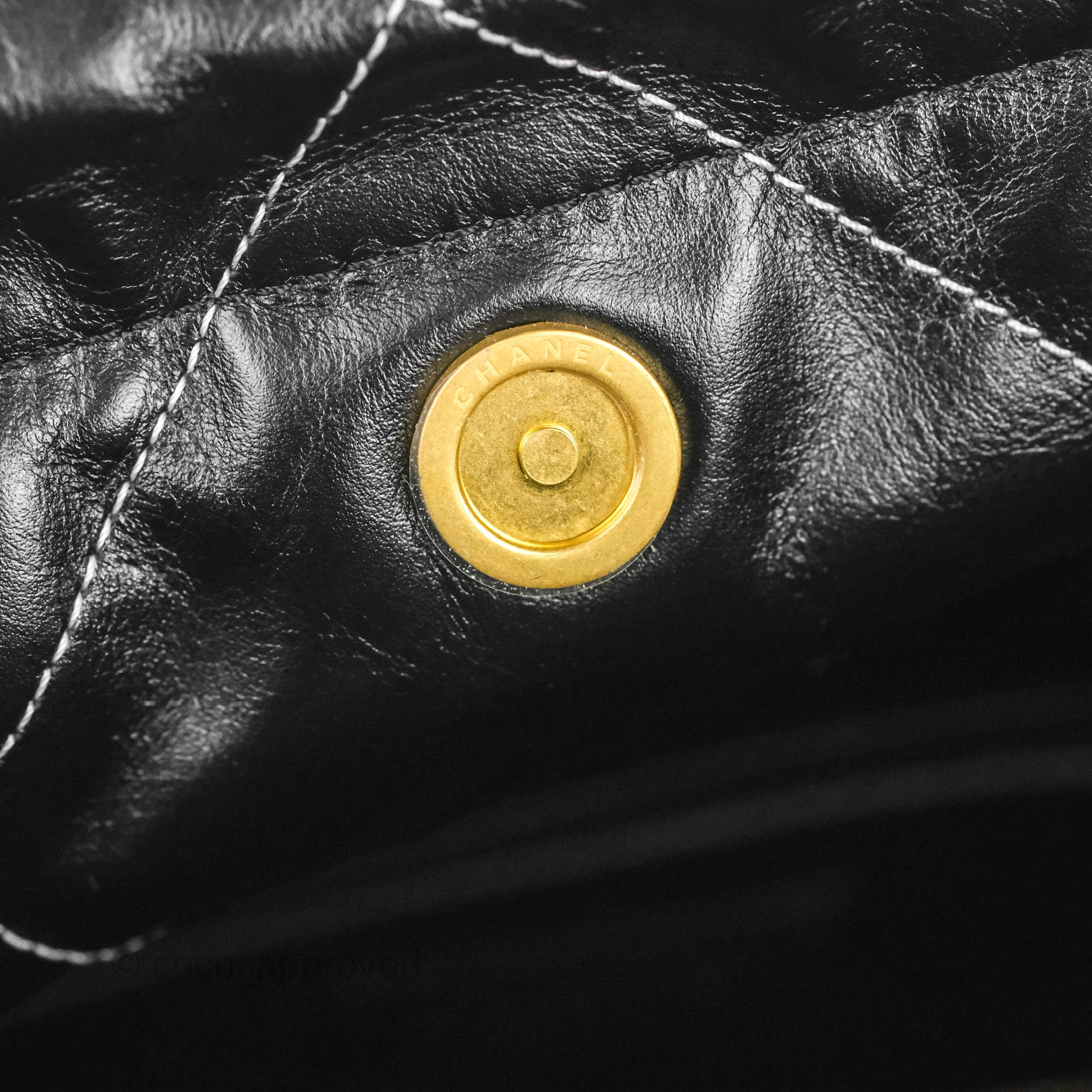 Chanel 22 Small Handbag Black Calfskin Leather with Contrast Stitch & Aged Gold Hardware - Luxury Crossbody Bag for Women, Perfect for Date Night & Evening Events