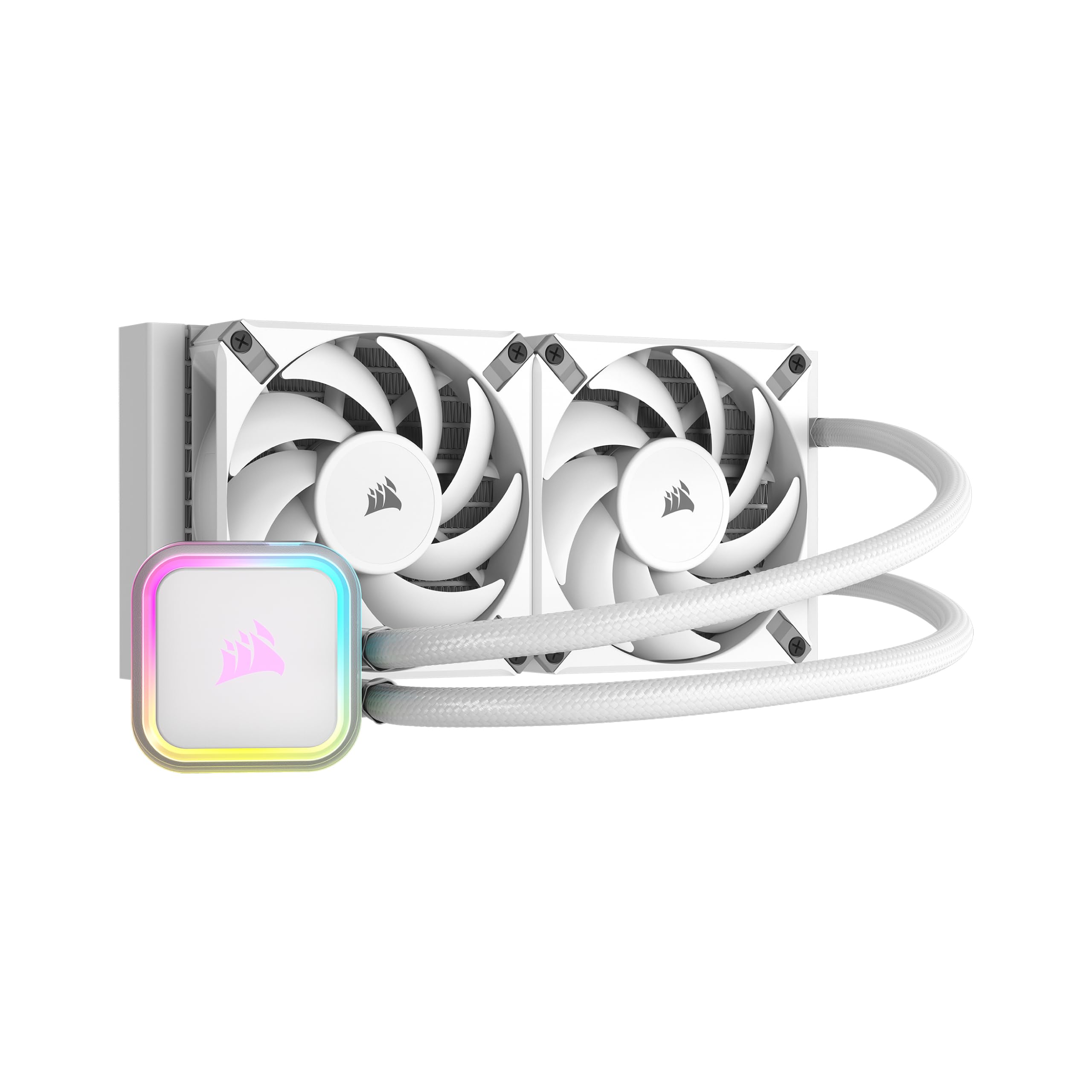 CORSAIR H100i RGB Elite 240mm AIO Liquid CPU Cooler with AF120 Elite PWM Fans - Compatible with Intel LGA 1700/1200/2066 & AMD AM5/AM4 Sockets - White PC Cooling System for Gaming Rigs & High-Performance Computers