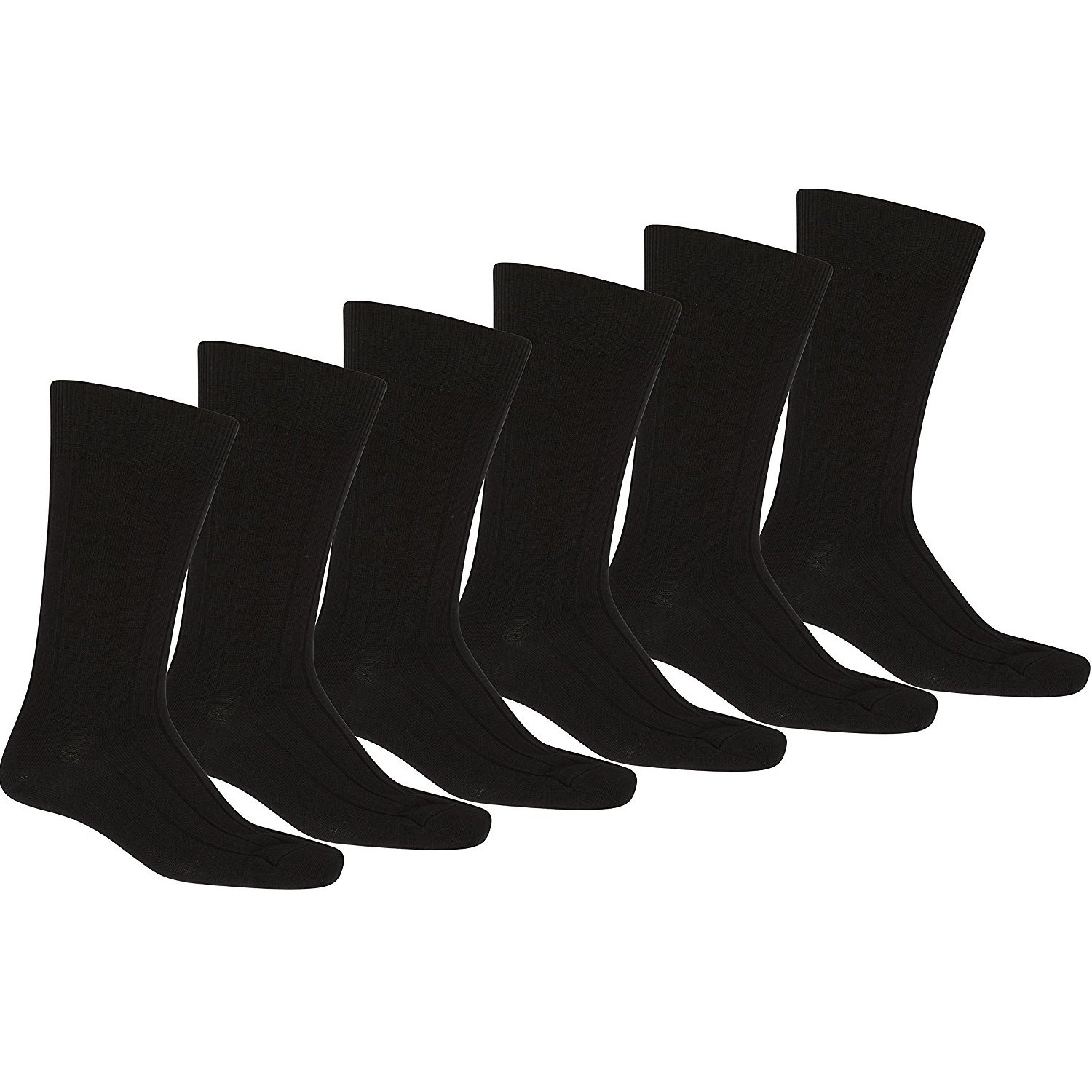 15 Pack Mechaly Men's Black Solid Plain Dress Socks - Comfortable Formal & Business Socks for Work, Office & Special Occasions