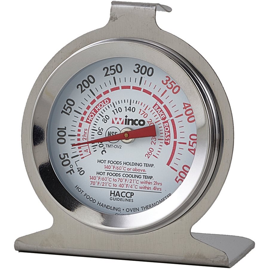Winco Oven Thermometer 40°F to 500°F - Accurate Baking & Cooking Temperature Gauge for Ovens, Grills, and Smokers - Perfect for Home Chefs and BBQ Enthusiasts