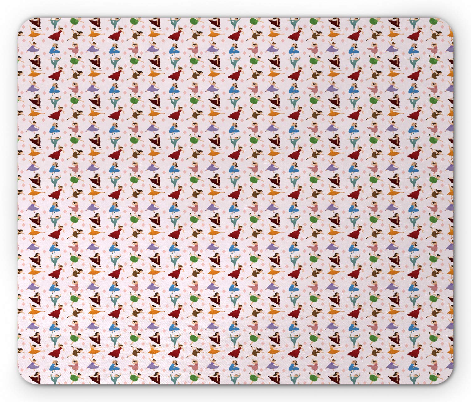 Ambesonne Ballet Mouse Pad - Vintage Dancer Girls in Classic European Dresses, Non-Slip Rubber Mousepad for Computers & Laptops, Standard Size Rectangle Mouse Mat for Office, Gaming & Home Use