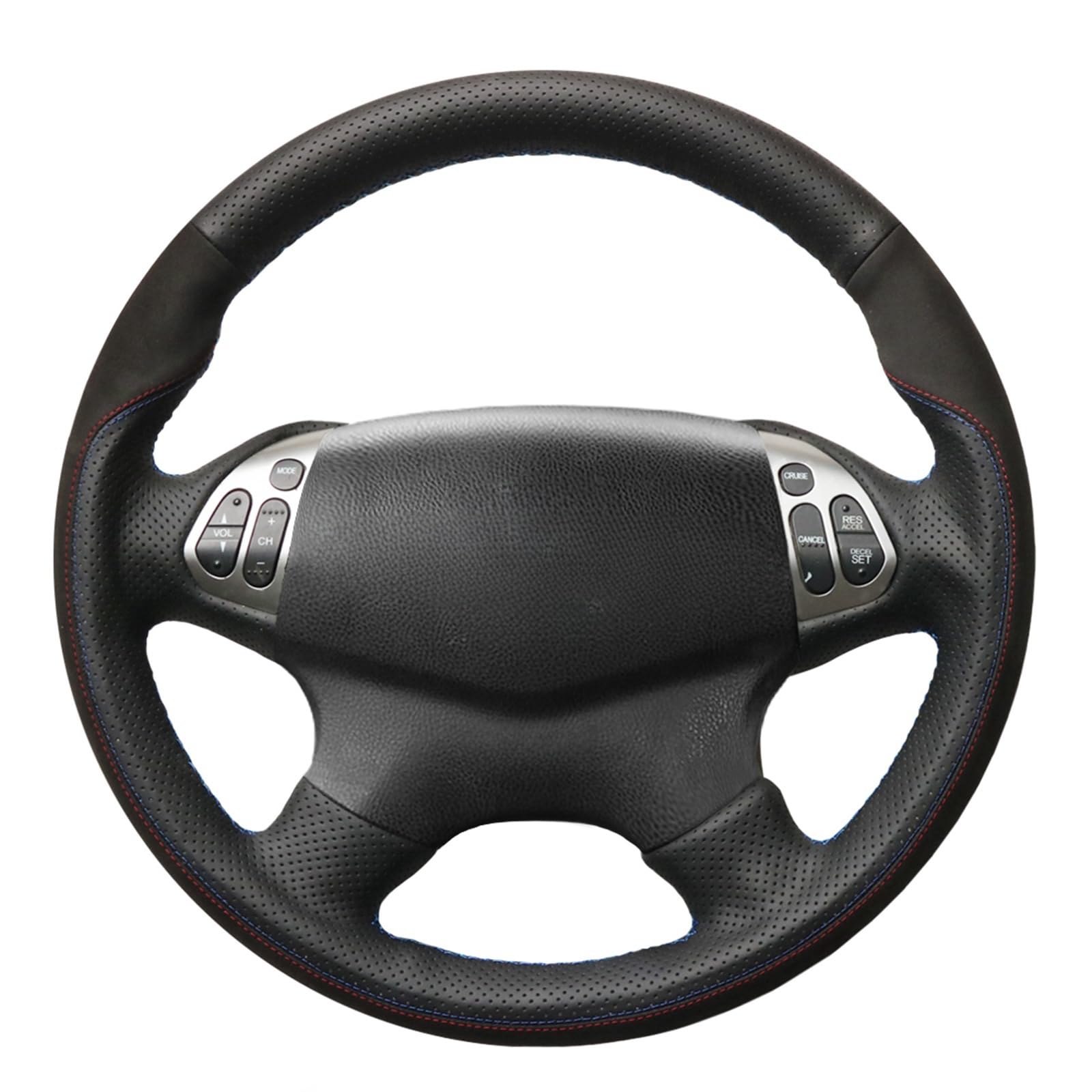 Premium Custom Hand-Sewn DIY Genuine Leather & Heated Suede Steering Wheel Cover for Acura TL 2004-2006 - Upgrade Your Driving Comfort & Style