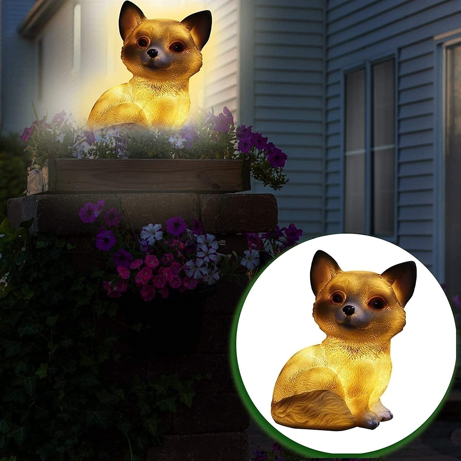 Solar Powered Rabbit Resin Sculpture Lamp - Waterproof Outdoor Garden Decor, Animal Statue Art for Lawn, Courtyard, Home & Office Ornaments | Perfect for Patio Lighting, Backyard Decorations & Gift Ideas