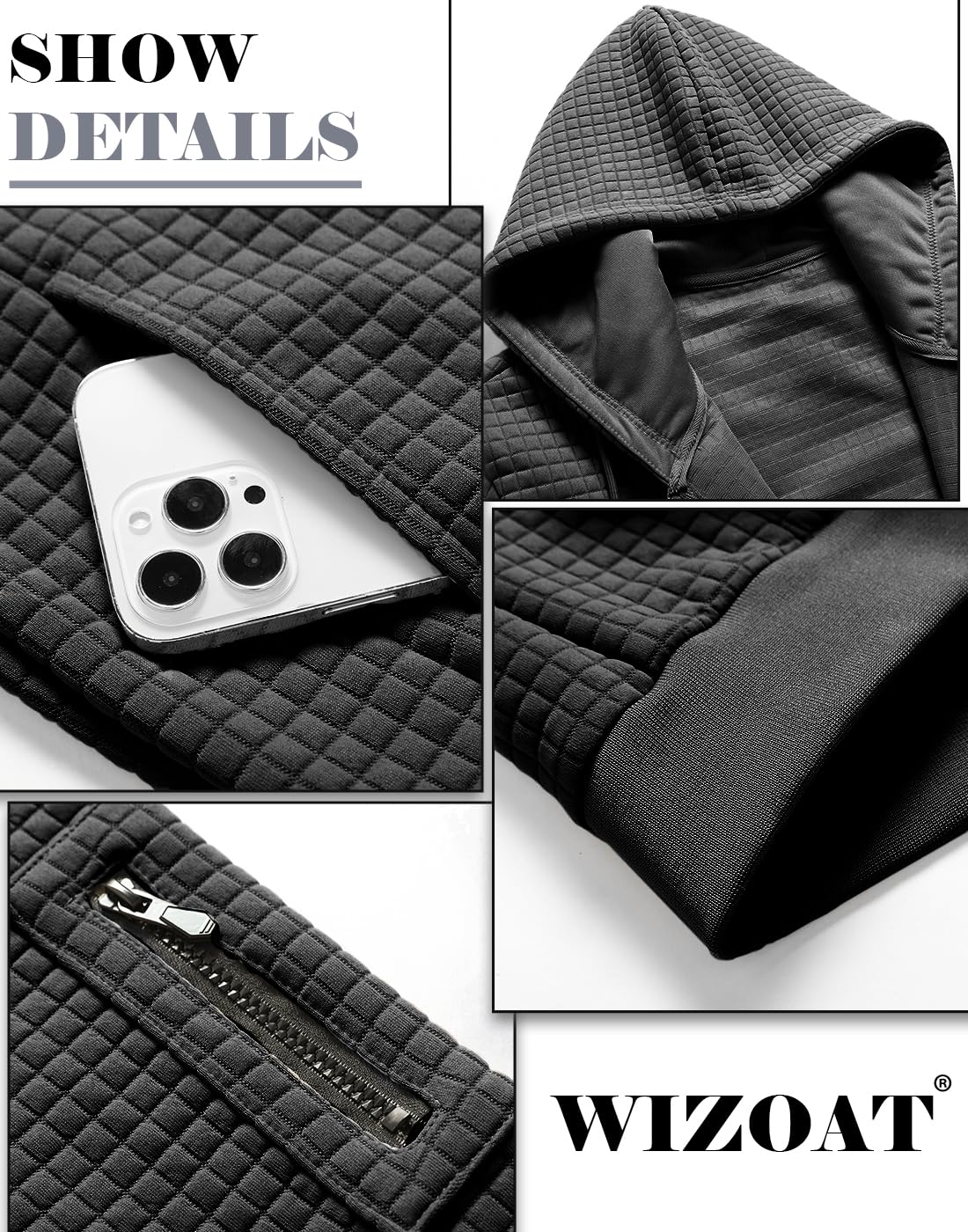 Men's Lightweight Zip-Up Hoodie - Full-Zip Sweatshirt with Loose Fit & Hood - Casual Wear, Gym, Outdoor Activities