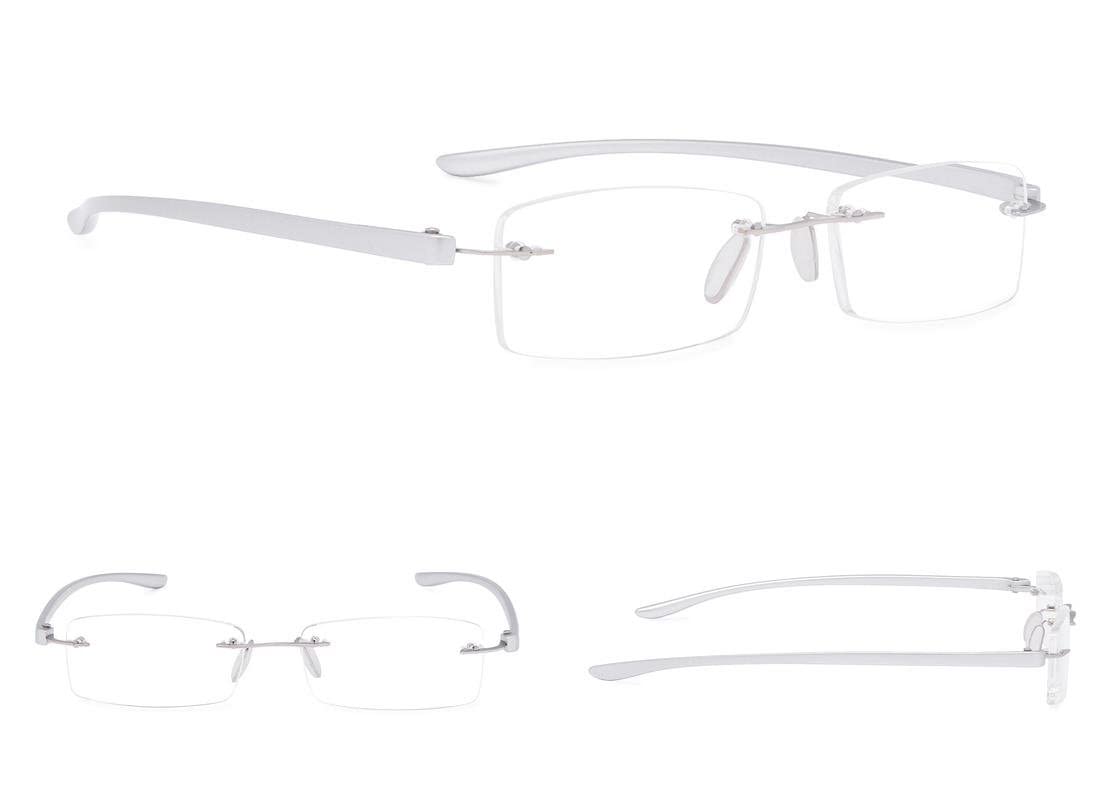 7-Pack Rimless Reading Glasses with Small Lenses - Lightweight & Stylish Readers for Men & Women - Perfect for Reading, Crafts, and Computer Work