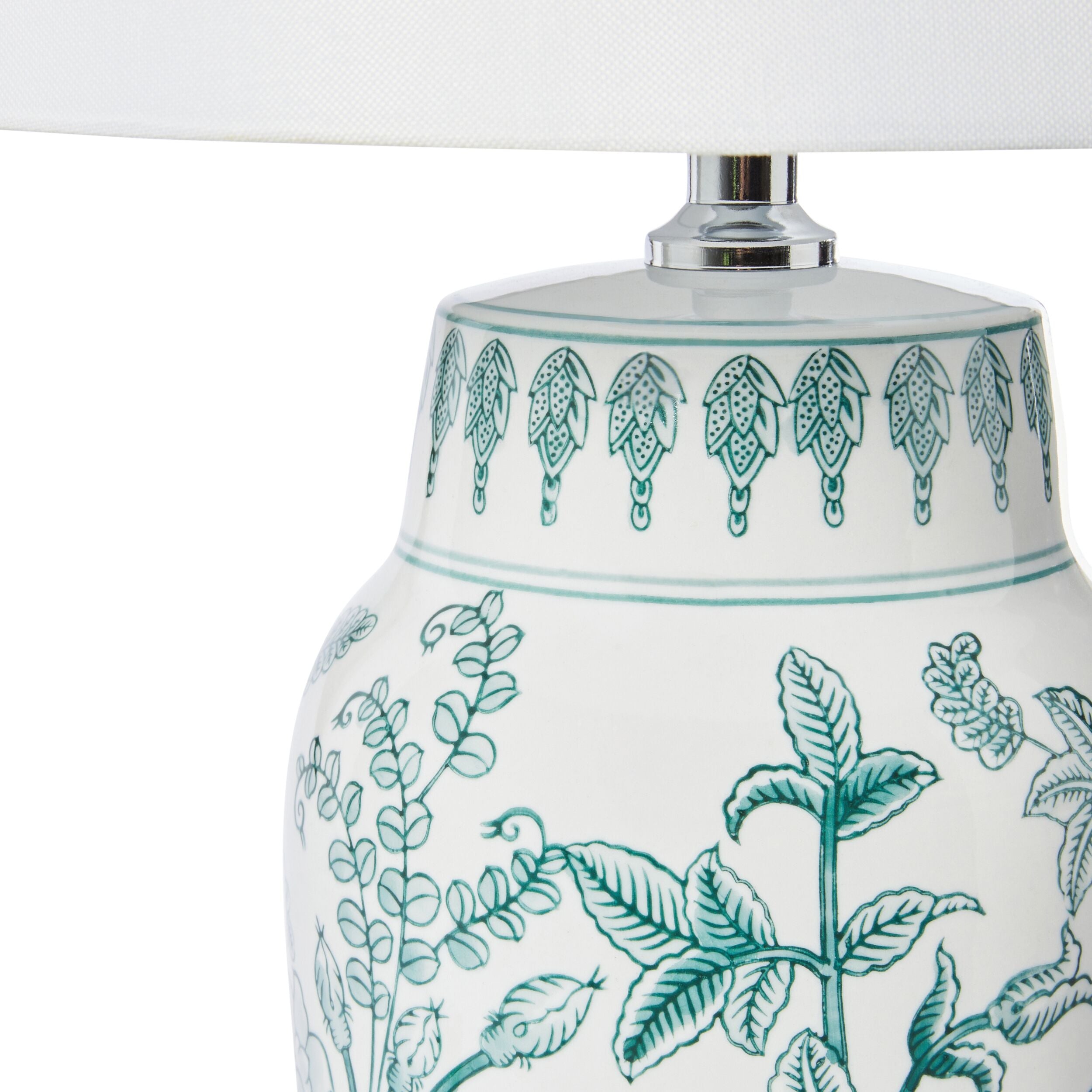 Botanica Blue Ceramic Table Lamp - 25 Inches Tall, Modern Home Decor for Living Room, Bedroom & Office