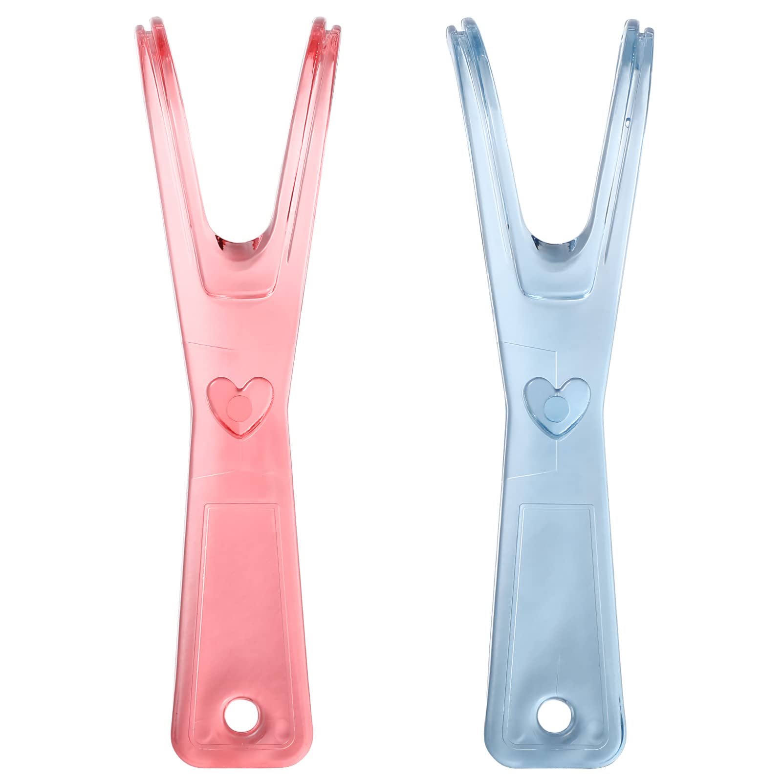 Healifty Reusable Dental Floss Holder - 2 Pack Teeth Cleaning Floss Handle with Replacements (Pink & Blue) | Perfect for Travel, Home & Office Oral Care