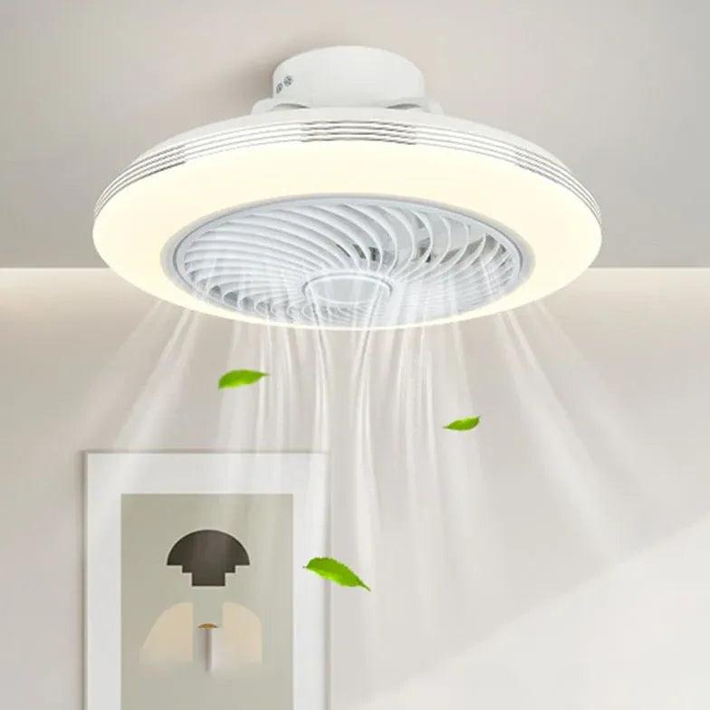 Smart Remote Control LED Ceiling Fan with Light - Modern Round Design for Bedroom, Living Room & Nursery - Quiet, Energy Efficient Cooling & Lighting Solution