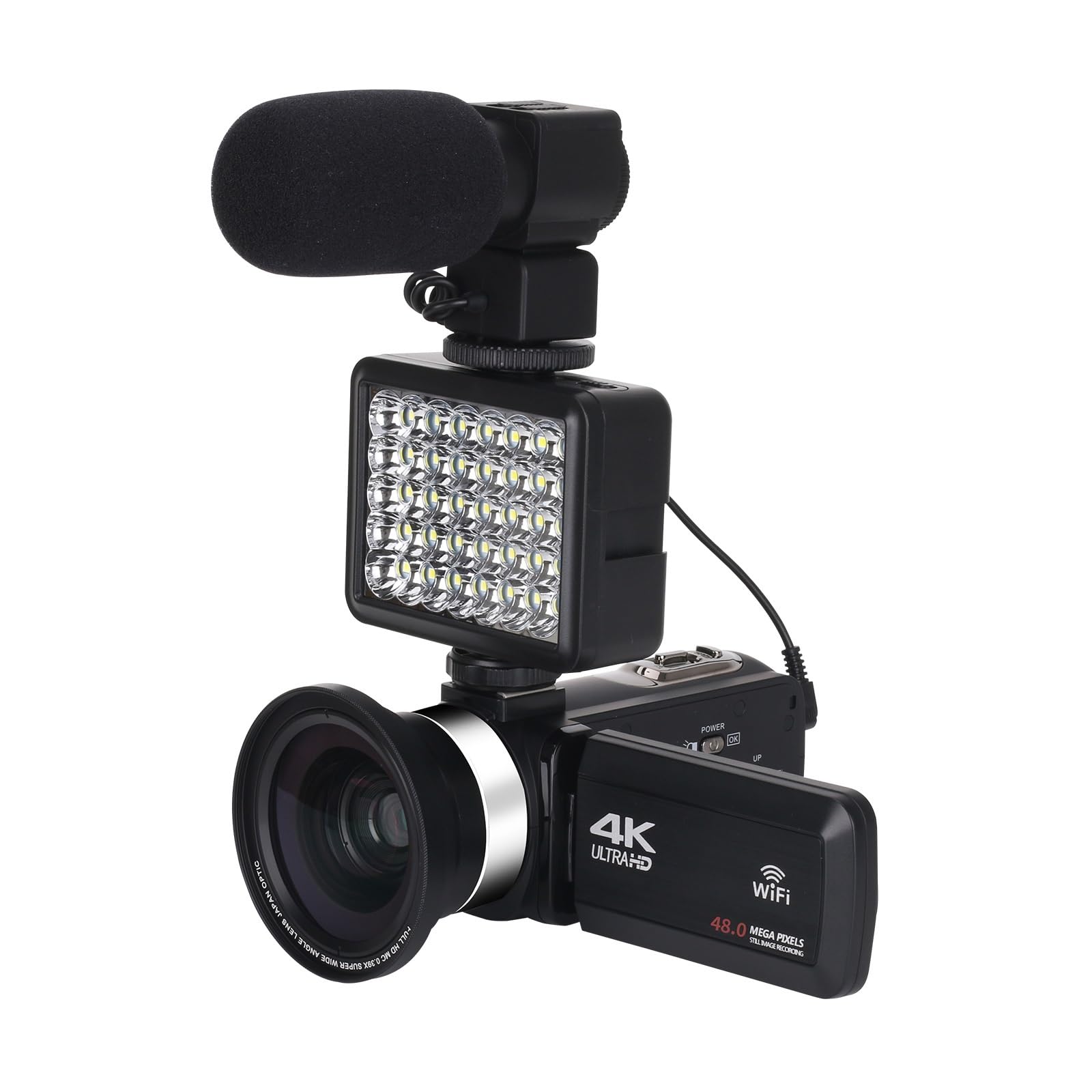 4K Vlogging Camera with WiFi - MZZYG 16X Digital Camcorder for YouTube Live Streaming, Outdoor Photography & Webcam (Includes 128GB SD Card, Silver) - Perfect for Travel Vlogs, Home Recording & Video Conferencing