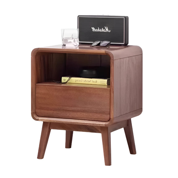 16.5×13.8×20.5 inch / 42×35×52 cm / Rich Dark Walnut Color / South American walnut single drawer