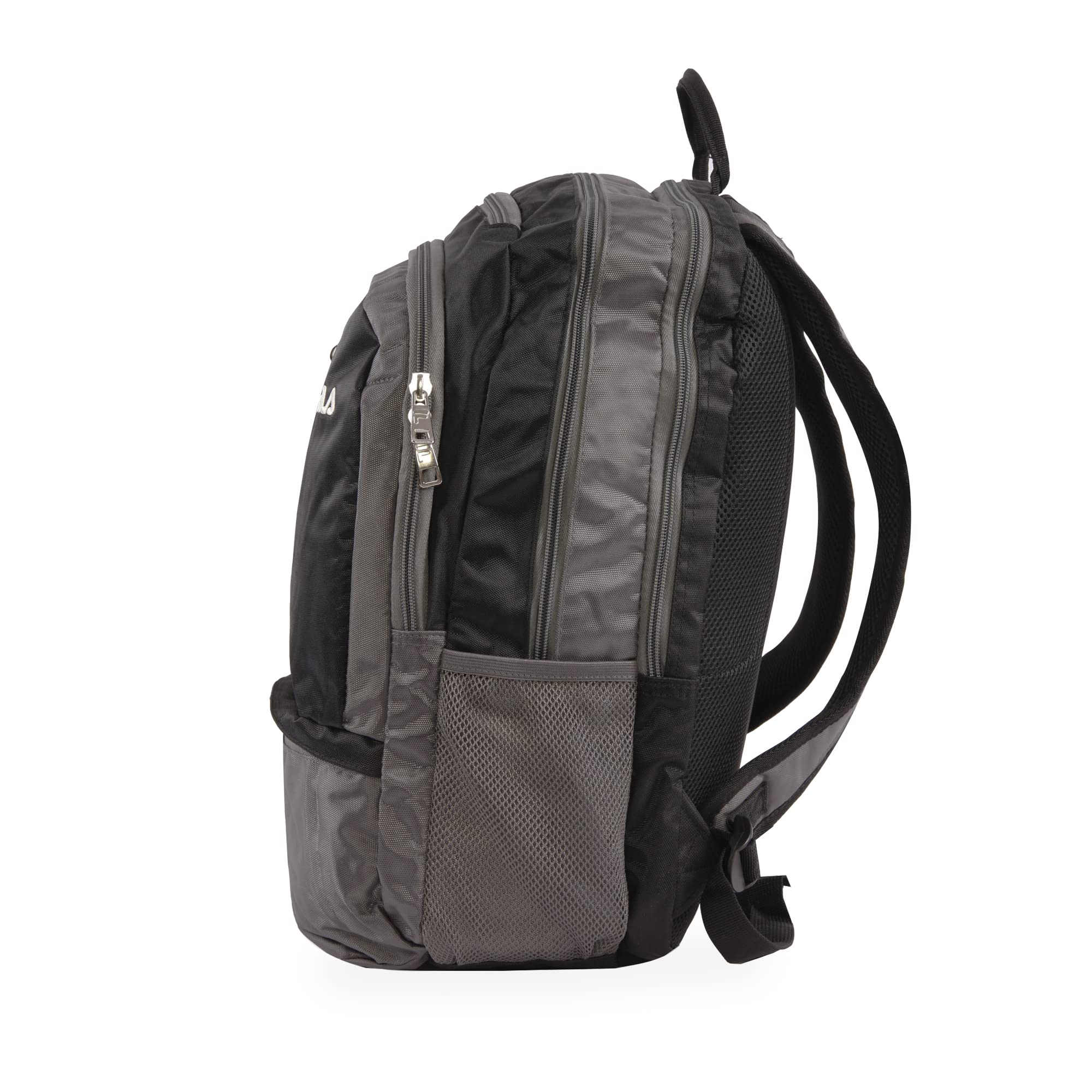 Fila Duel Tablet and Laptop Backpack for Men & Women - Lightweight Water-Resistant Travel Backpack with USB Charging Port - Black/Grey - Perfect for Work, School, College and Business Trips