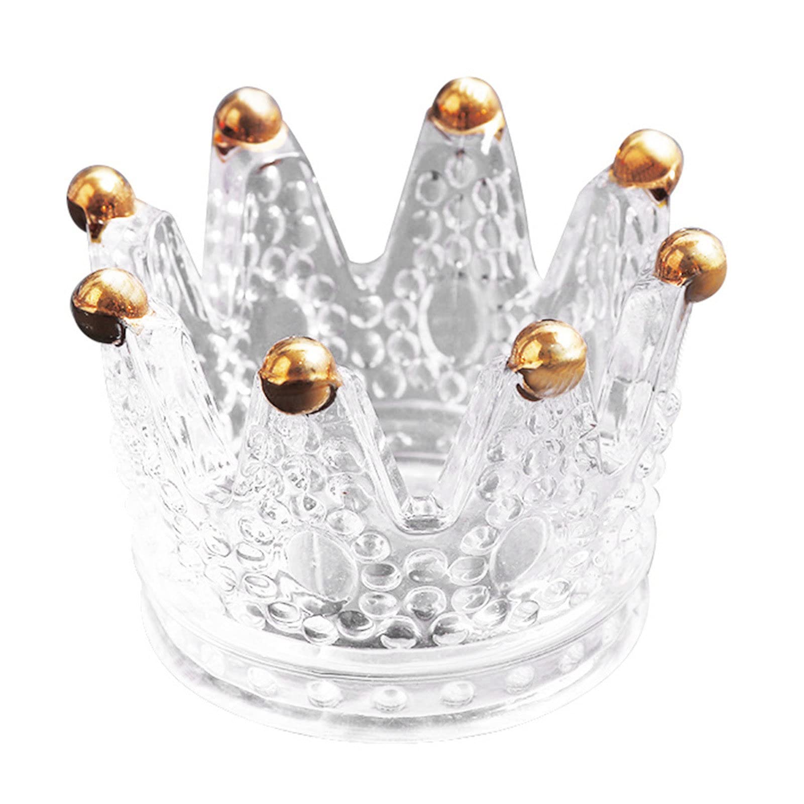 Vintage Glass Makeup Sponge Holder - Crown-Shaped Beauty Blender Stand with Wear-Resistant Design | Home & Travel Cosmetic Organizer for Makeup Brushes & Beauty Tools | Perfect for Vanity, Bathroom Counter & Makeup Bag Storage