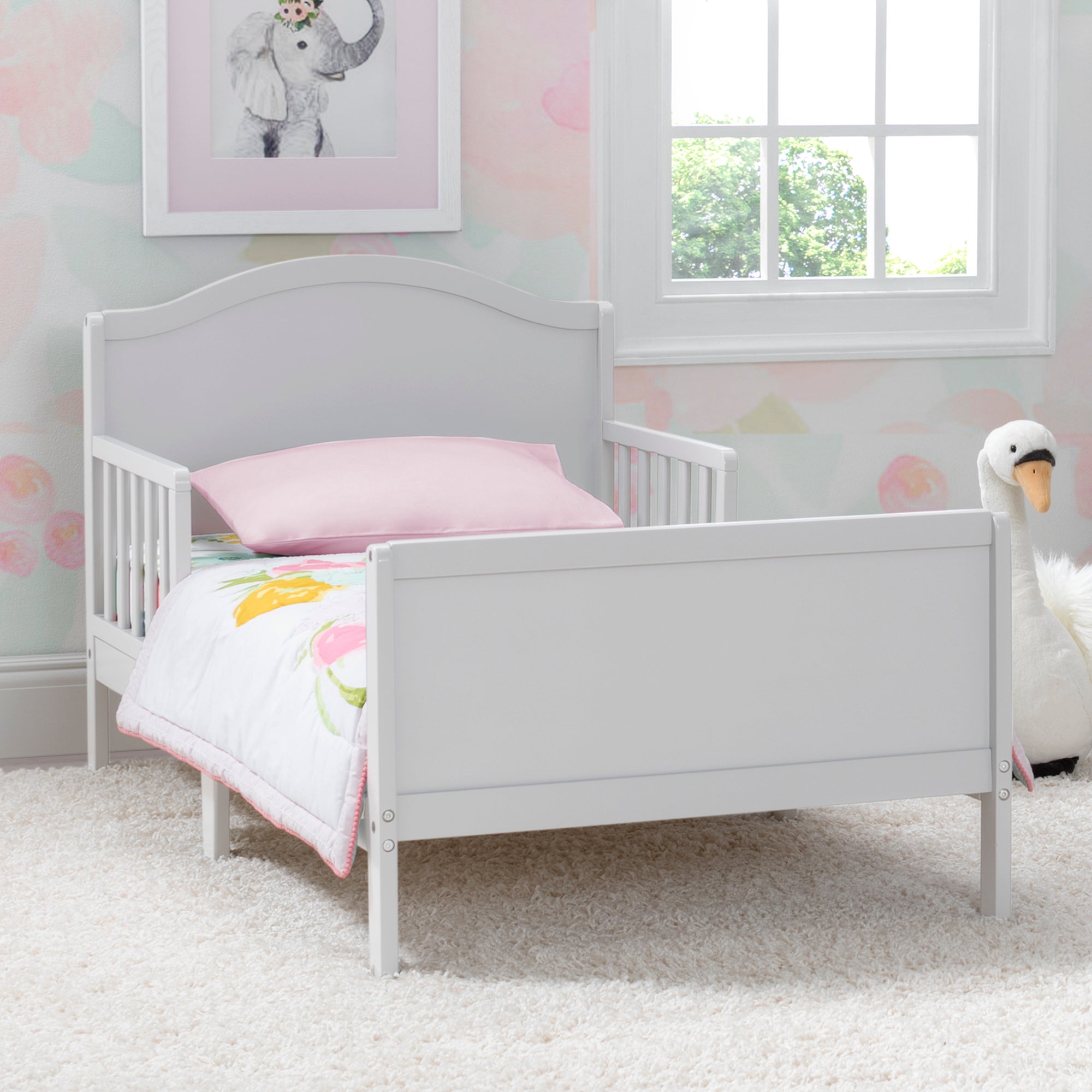 Bennett Toddler Bed for Kids - Convertible Wooden Toddler Bed with Safety Rails - Perfect for Nursery, Daycare & First Big Kid Bed Transition