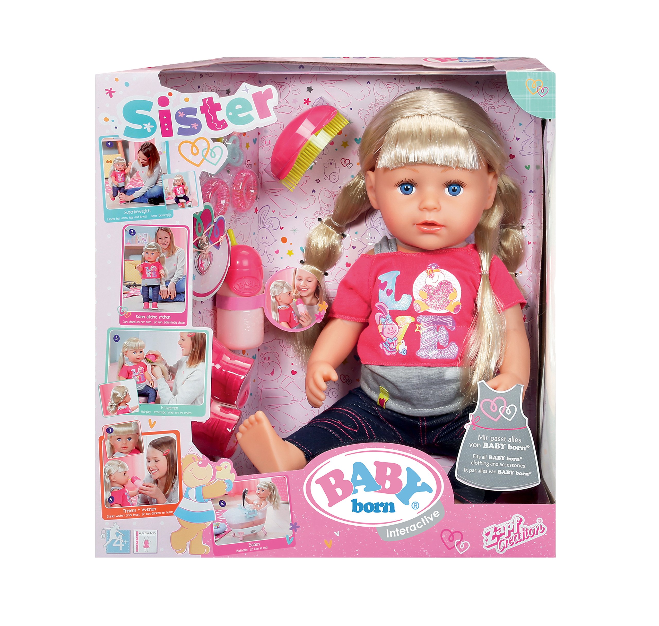 Baby Born Sister Doll - Interactive Baby Doll with Realistic Features for Kids | Perfect for Role Play, Pretend Play & Gift Giving