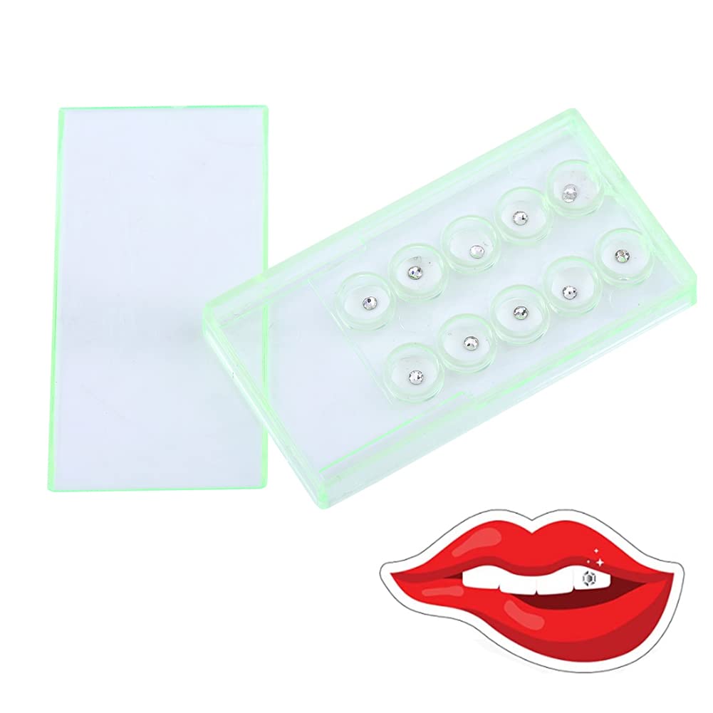2mm DIY Acrylic Tooth Crystal Jewelry Kit - 10pcs White Glittering Tooth Ornaments with Storage Box for Tooth Fairy Gifts, Nail Art Decorations & DIY Craft Projects - Perfect for Halloween Costumes, Party Favors and Scrapbooking