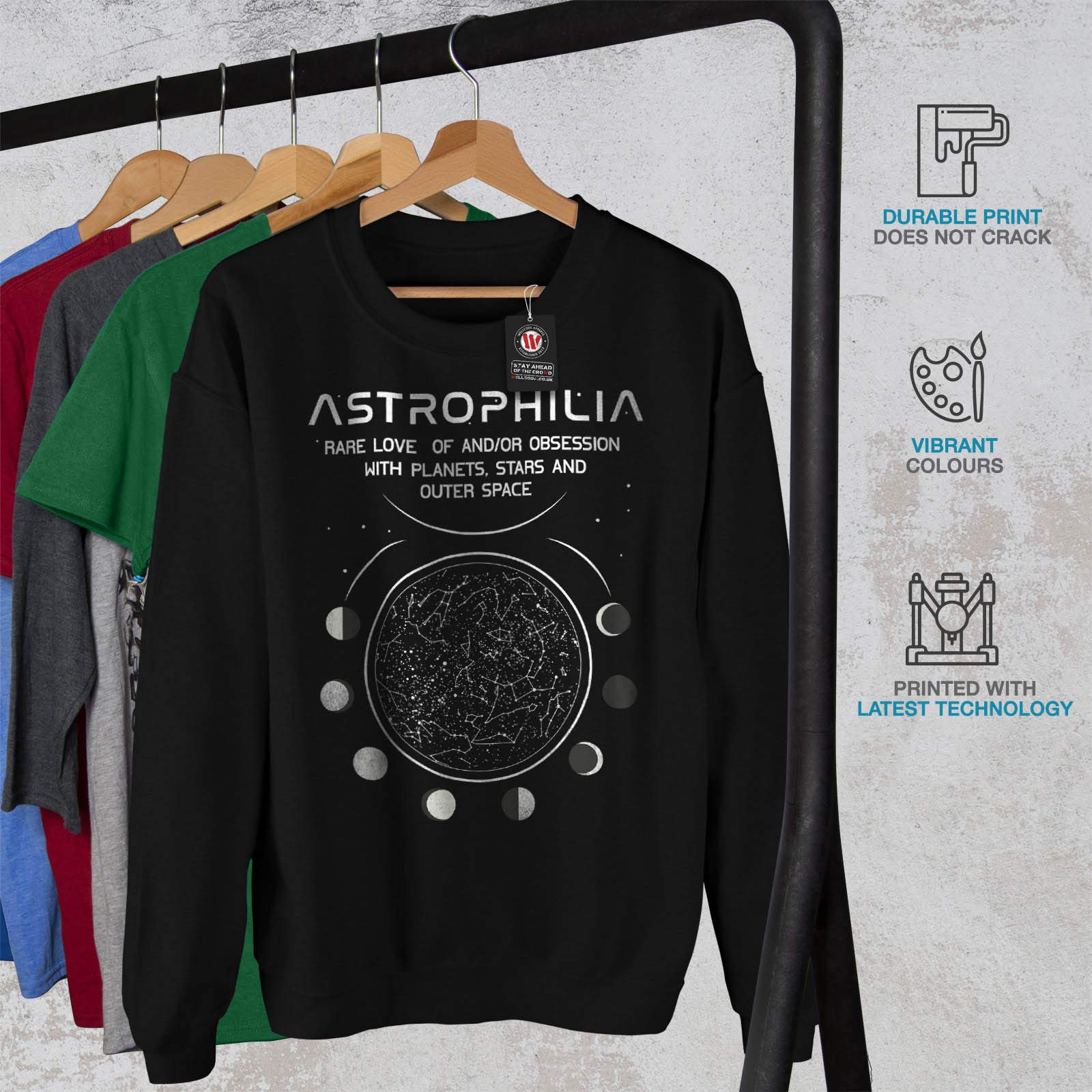 Wellcoda Men's Astronomy Definition Sweatshirt - Planets Graphic Casual Pullover Jumper for Stargazing & Outdoor Activities