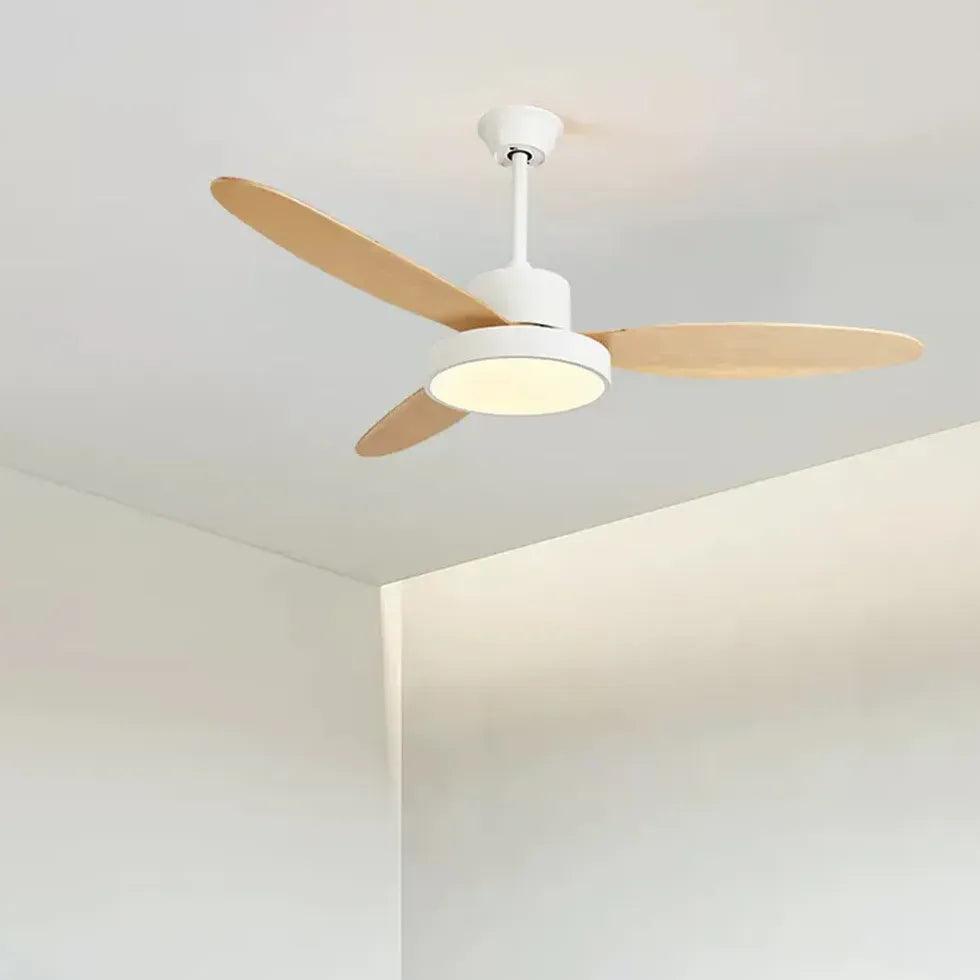 Modern Oval Blade Ceiling Fan with Light - Energy Efficient Quiet Motor for Living Room, Bedroom, and Office - Stylish Home Cooling Solution with Remote Control