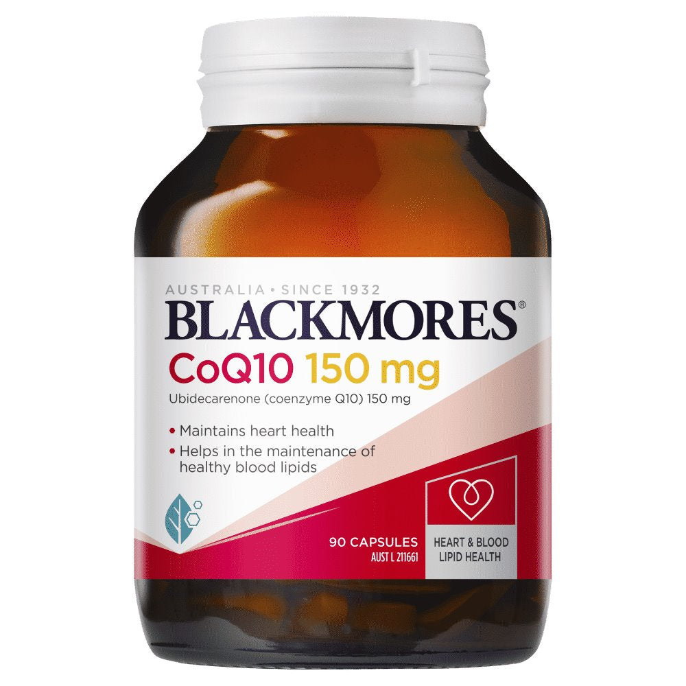 Blackmores CoQ10 150mg Supplement - Supports Heart Health & Energy - Antioxidant for Cardiovascular Wellness - Perfect for Active Lifestyles & Daily Wellness Routine