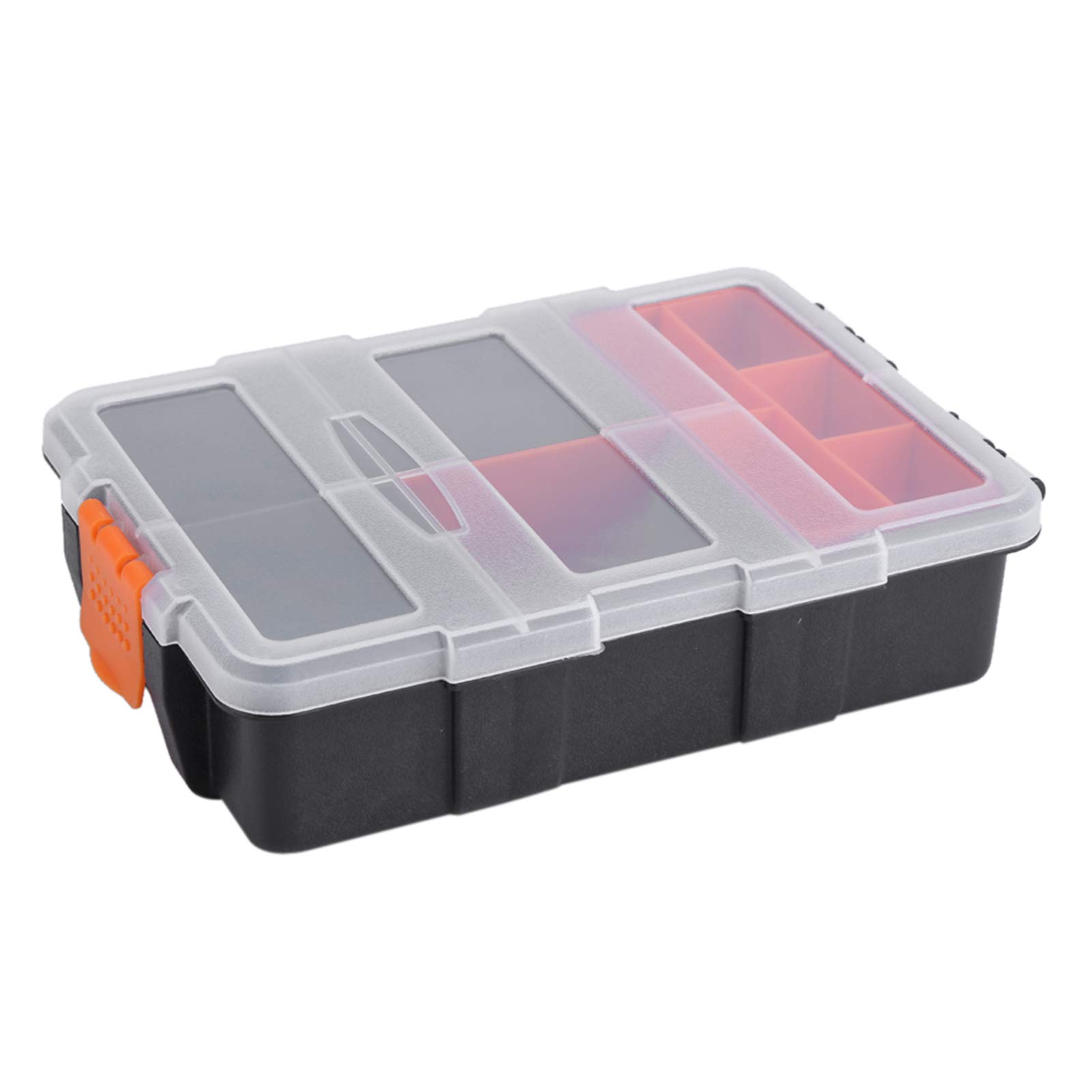 2-Layer Heavy-Duty Plastic Components Storage Box - Small Parts Organizer & Tool Case for DIY, Electronics, Crafts, and Workshop Organization
