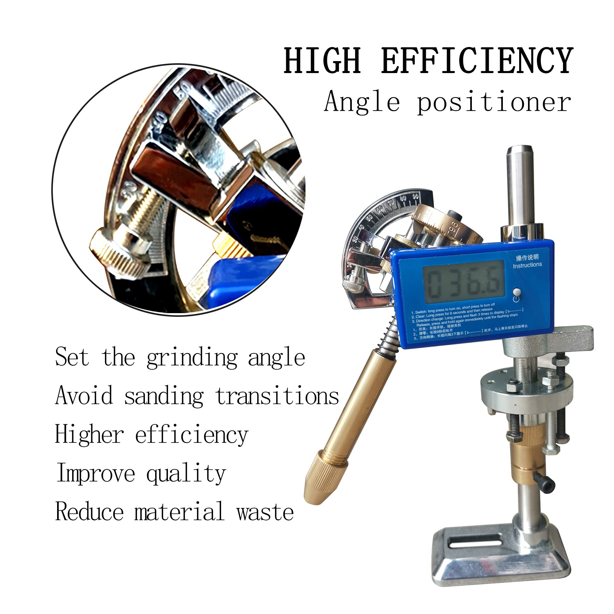 Digital Angle Facet Manipulator & Polishing Handle for Gem Faceting Machine with 96 Index Wheel - Perfect for Jewelry Making, Lapidary Work, and Gemstone Cutting