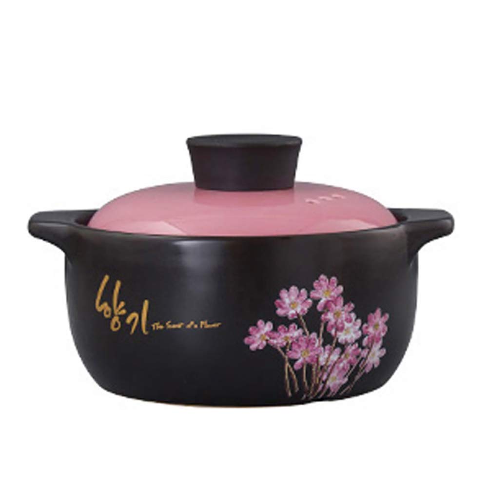 Korean Bibimbap Stone Pot with Lid - 1.69 Quart Heat-Resistant Ceramic Coated Casserole for Healthy Cooking | Perfect for Korean Hot Stone Rice, Soups & Stews