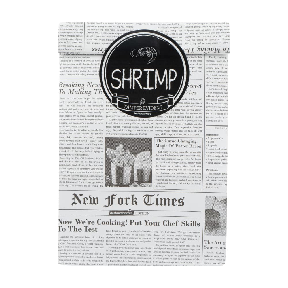 Restaurantware Label Tek 2 Inch Tamper-Evident Stickers for Shrimp - 500 Rolled Tamper Seal Stickers with Chalkboard Design | Safe Food Delivery Stickers (Black with White Font) | Ideal for Seafood Packaging, Takeout Containers & Food Safety Compliance