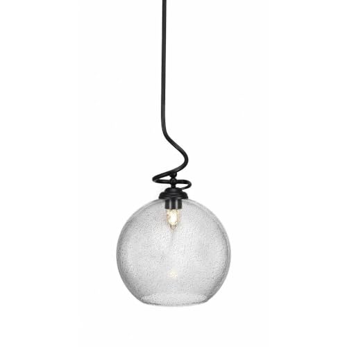 Toltec Lighting Capri 1-Light Matte Black Pendant Light Fixture (900-MB-4392) - Perfect for Kitchen Island, Dining Room, and Entryway Lighting